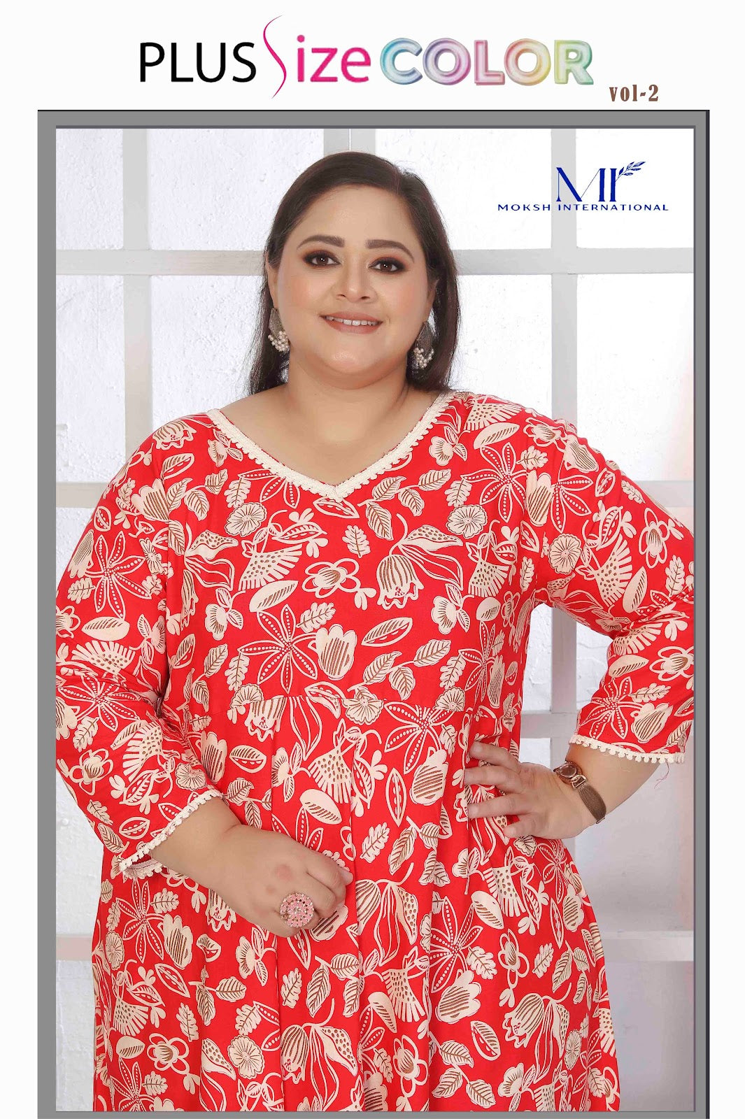 Plus Size Color Vol 2 Moksh Rayon Anarkali Kurtis Wholesaler India