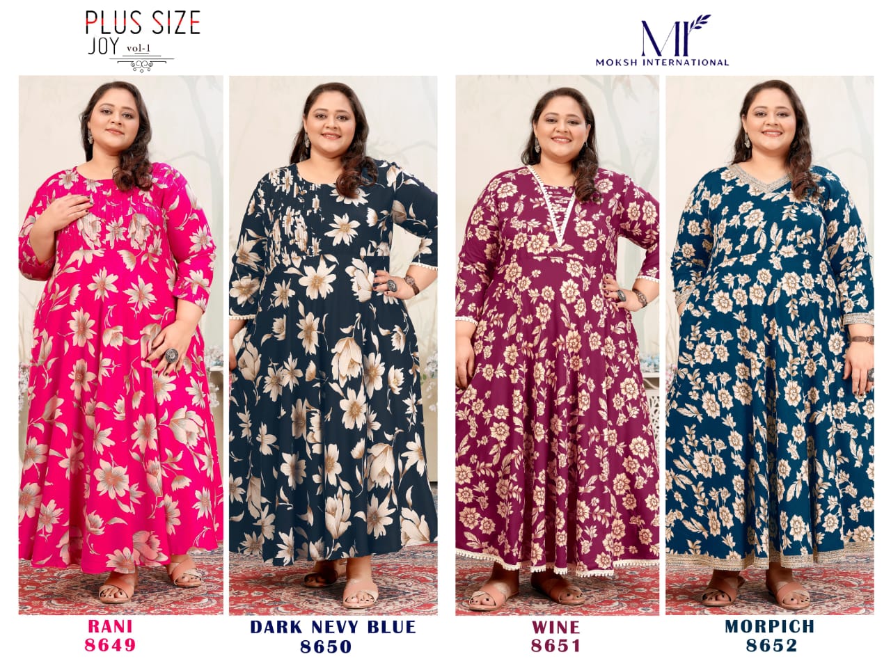 Plus Size Joy Vol 1 Moksh Rayon Long Kurtis Exporter