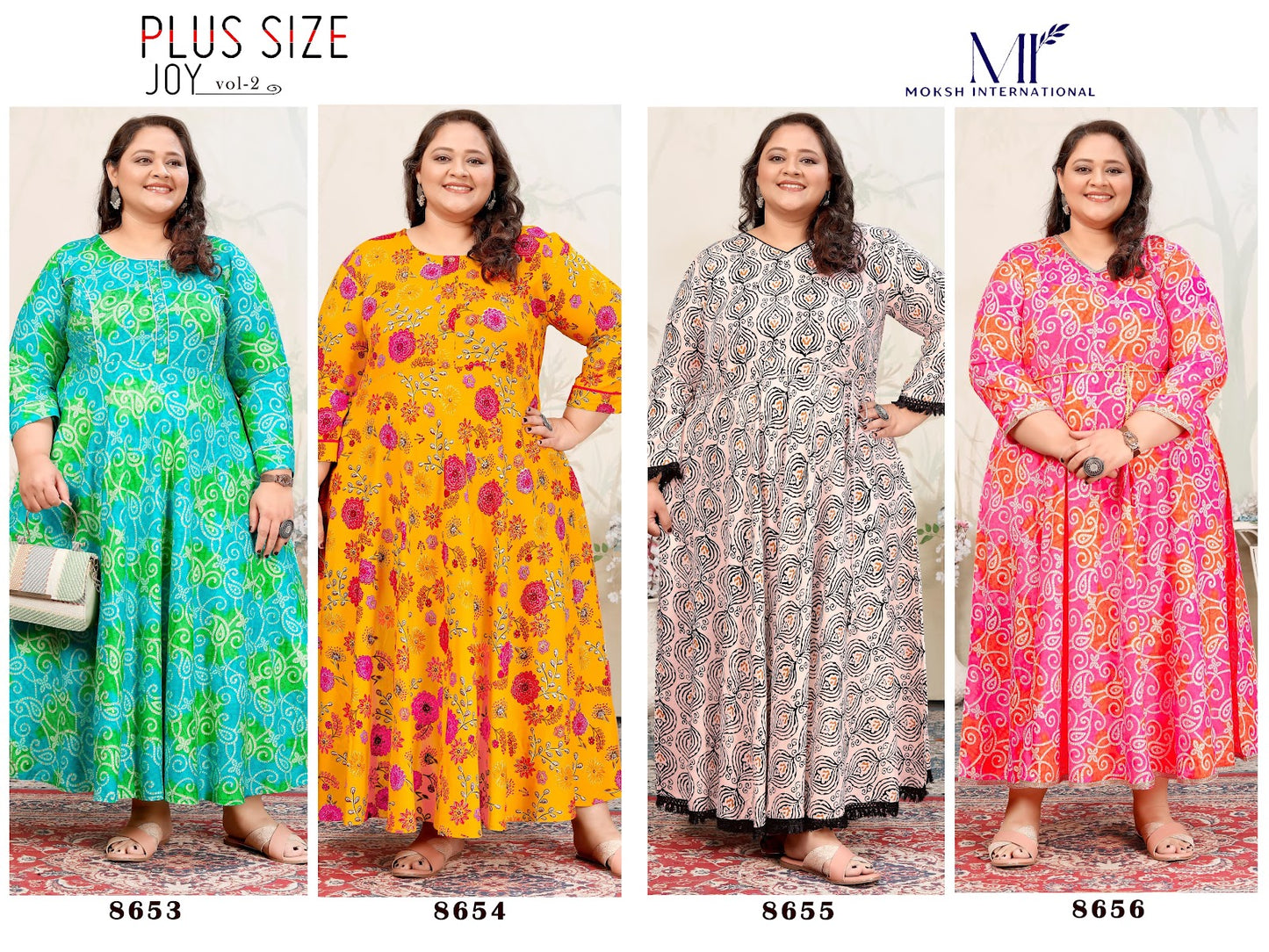 Plus Size Joy Vol 2 Moksh Rayon Long Kurtis Wholesale Rate