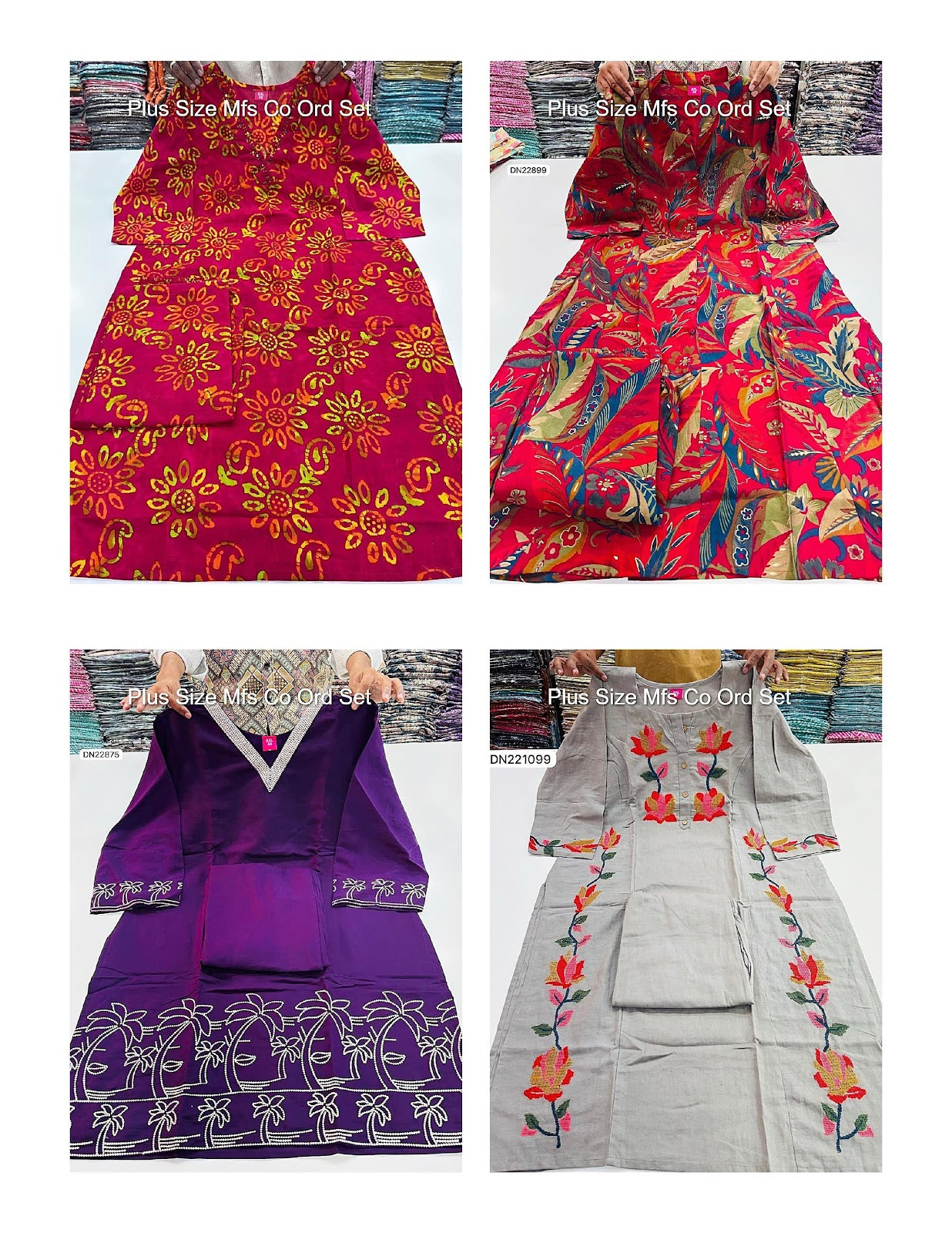 Plus Size Mfs Cotton Co Ord Set Wholesale Rate