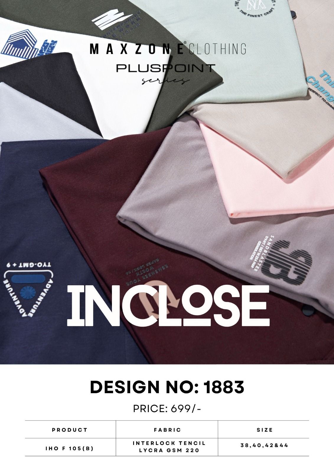 Pluspoint Series Iho F 105 B Maxzone Clothing Interlock Mens Tshirts Wholesale Price