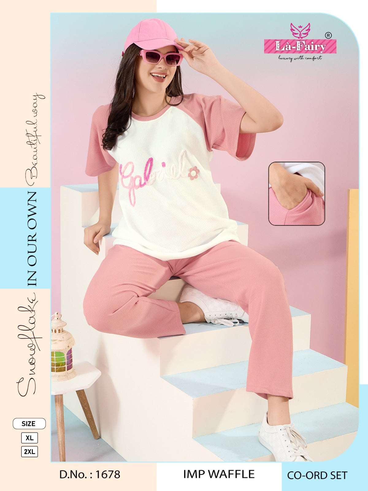 Pocket 1678 La Fairy Waffle Co Ord Set Wholesaler