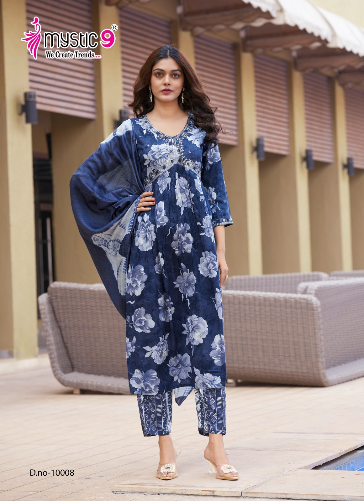 Pooja Vol 10 Mystic 9 Rayon Foil Readymade Pant Style Suits Wholesaler Ahmedabad