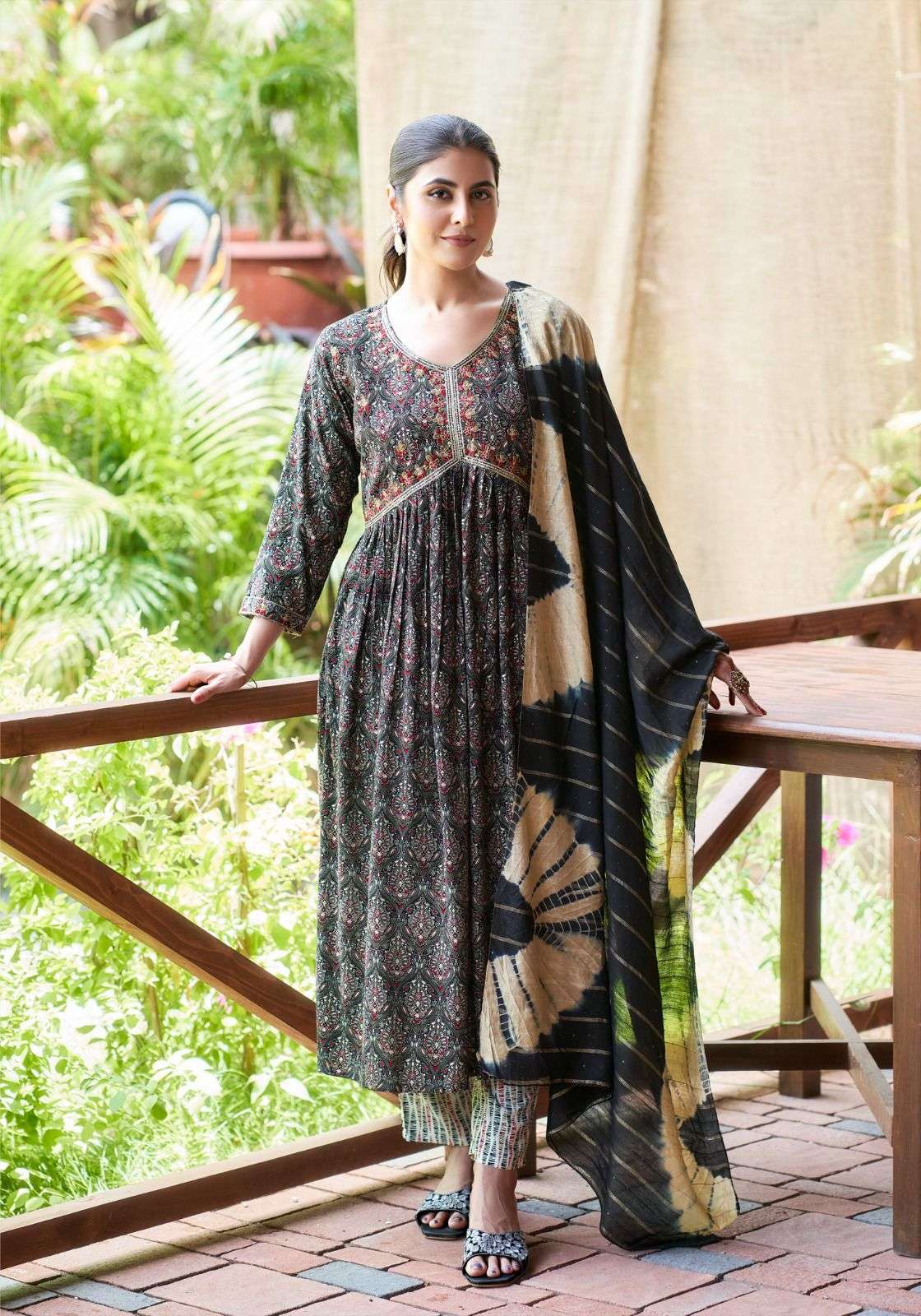 Pooja Vol 7 Mystic 9 Reyon Readymade Pant Style Suits Manufacturer Gujarat