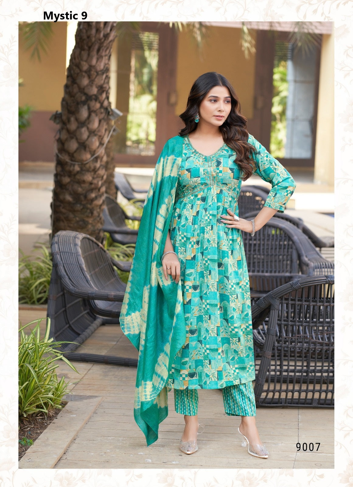 Pooja Vol 9 Mystic 9 Reyon Readymade Pant Style Suits Wholesale