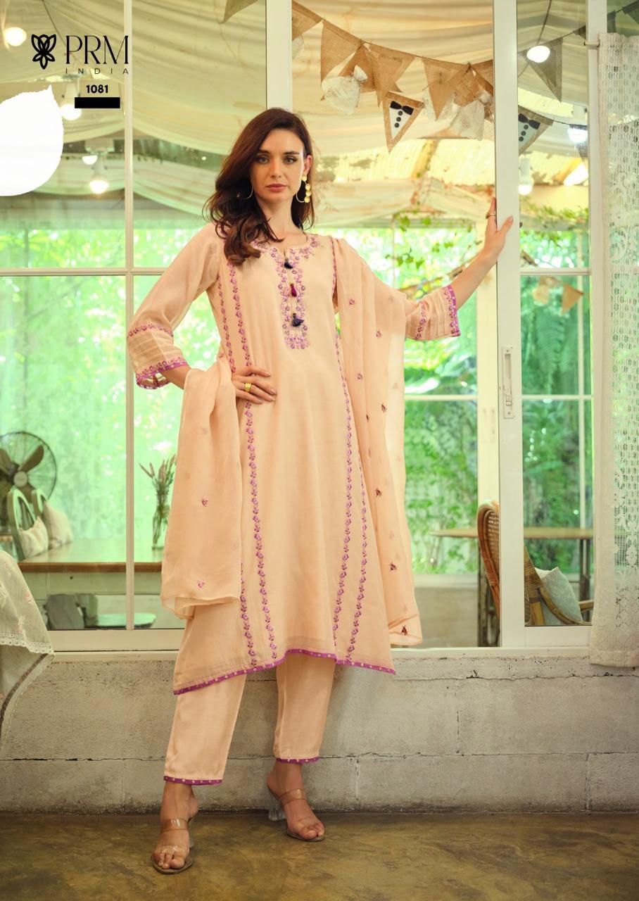 Poorva Prm India Mul Chanderi Readymade Pant Style Suits Exporter Gujarat