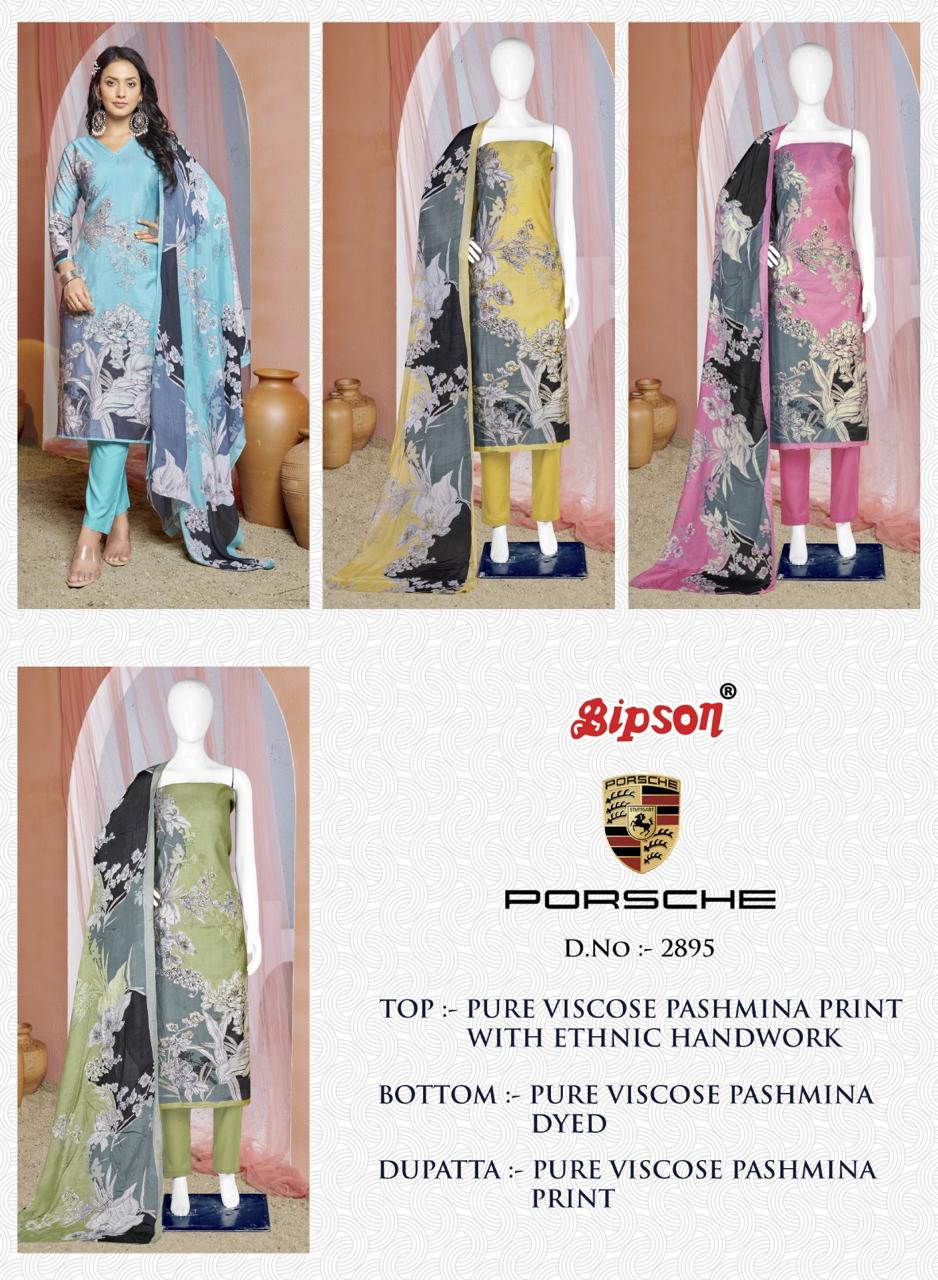 Porsche 2895 Bipson Prints Viscose Pashmina Suits Wholesaler
