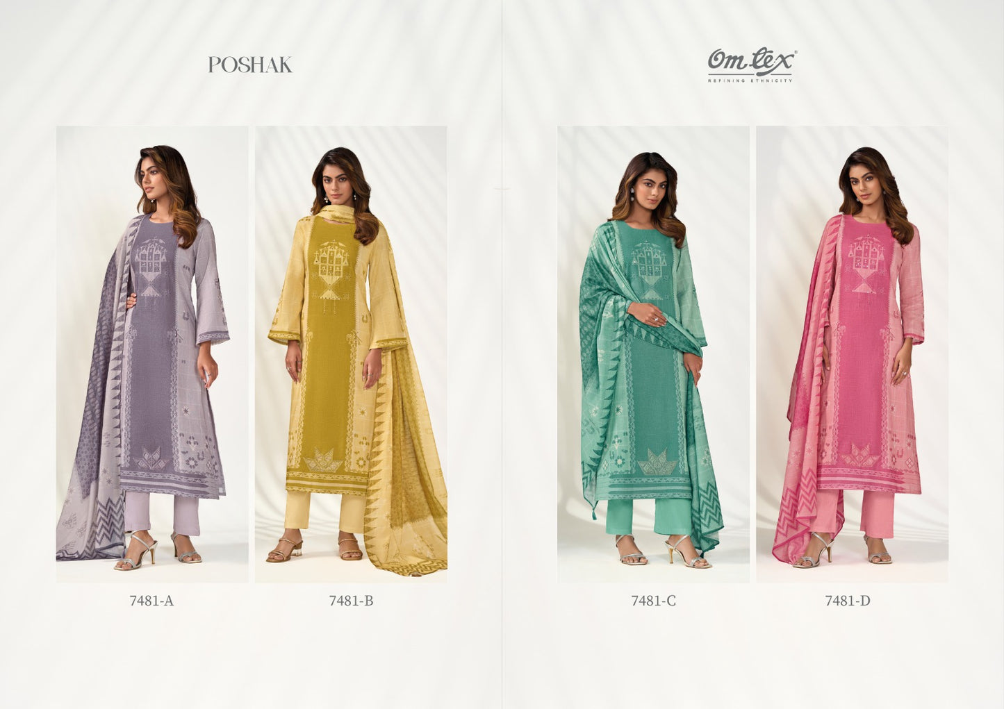 Poshak Omtex Linen Pant Style Suits Manufacturer India