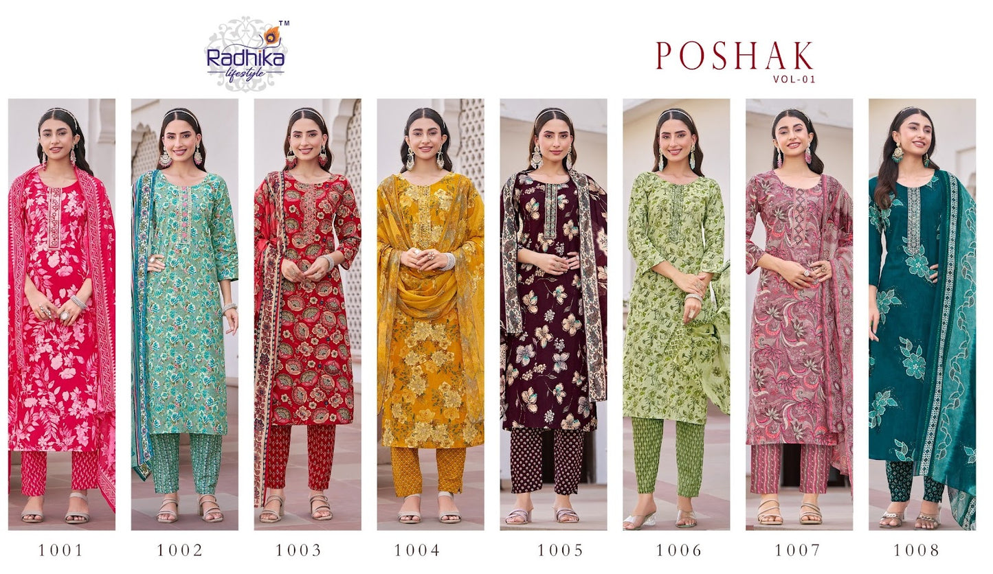Poshak Vol 1 Radhika Lifestyle Readymade Cotton Pant Suits Wholesale Rate