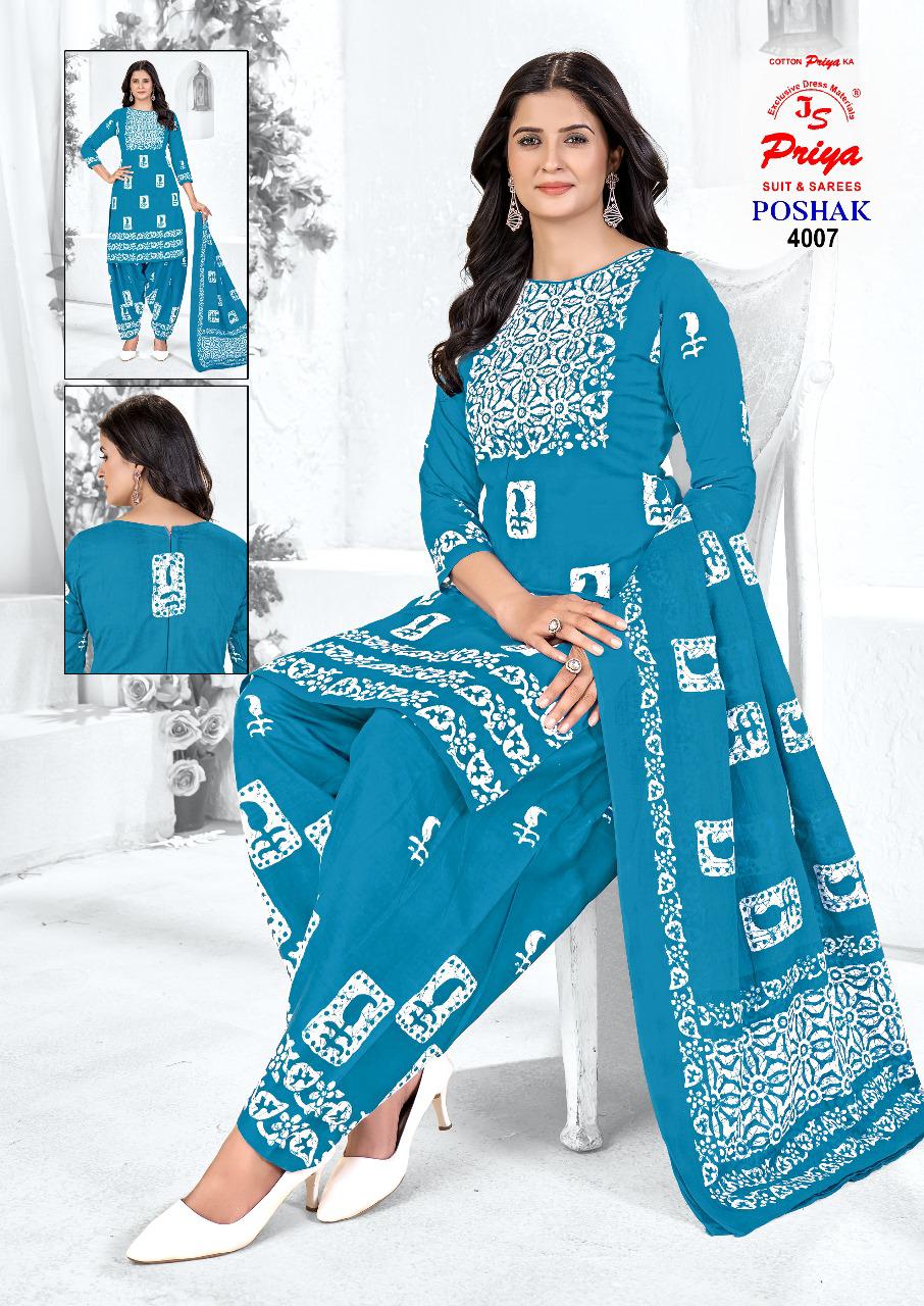Poshak Vol 4 Js Priya Cotton Dress Material Wholesale