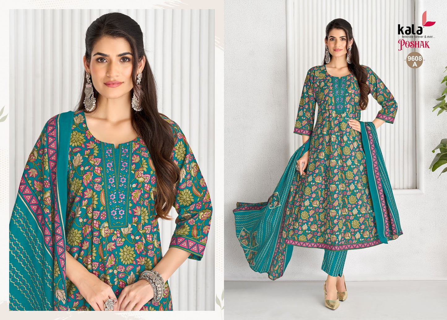 Poshak Vol 4 Kala Cotton Readymade Anarkali Suits Exporter Ahmedabad