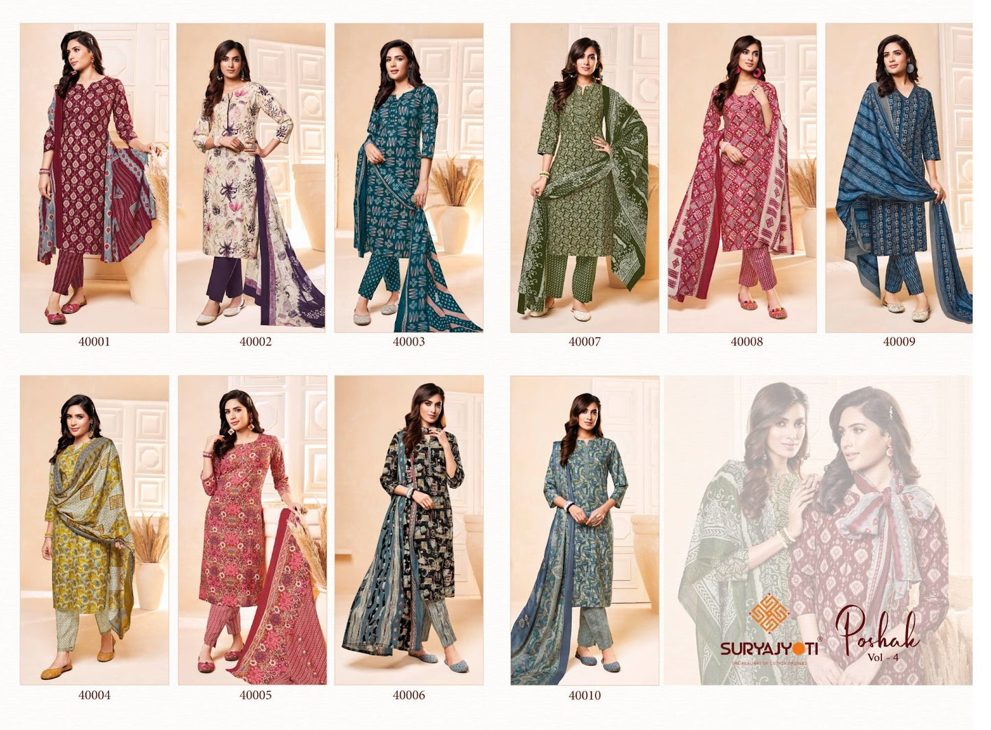 Poshak Vol 4 Suryajyoti Pure Cotton Readymade Pant Style Suits