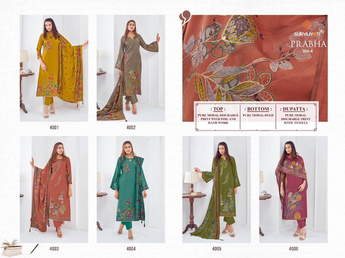 Prabha Vol 4 Suryajyoti Modal Pant Style Suits Manufacturer