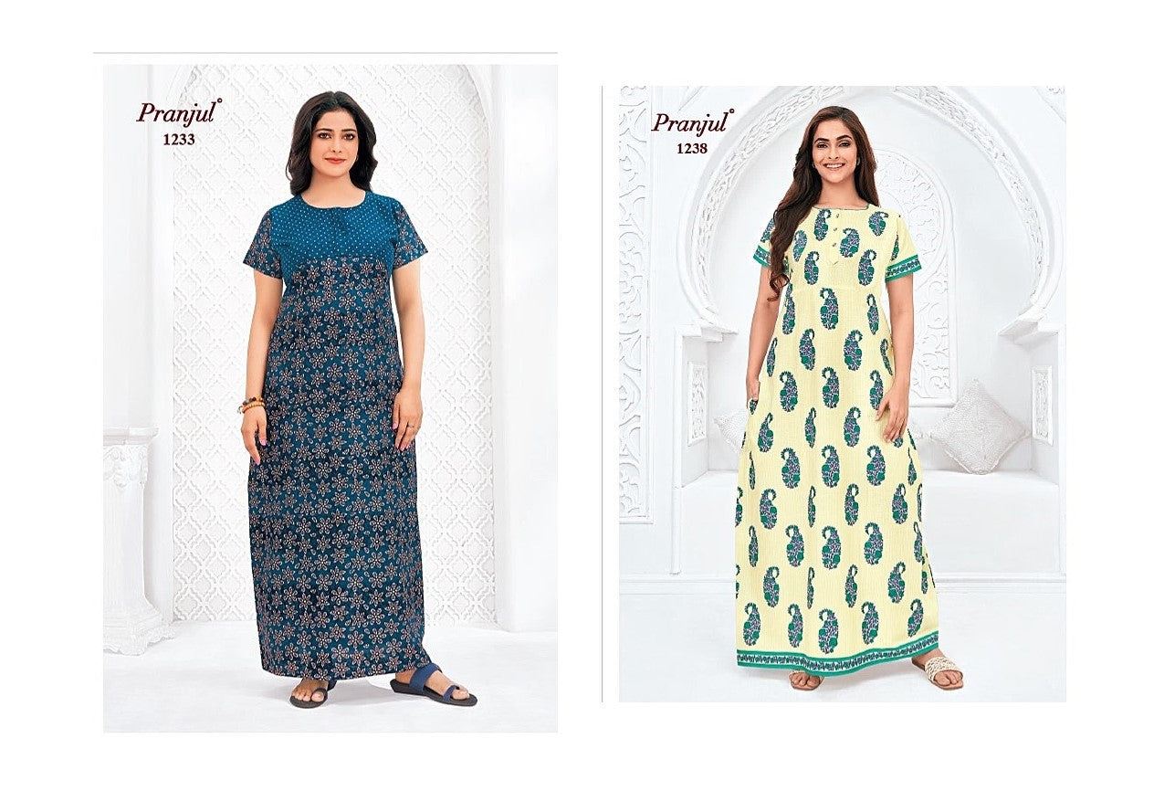 Pragati Vol 12 Pranjul Cotton Night Gowns Manufacturer Gujarat
