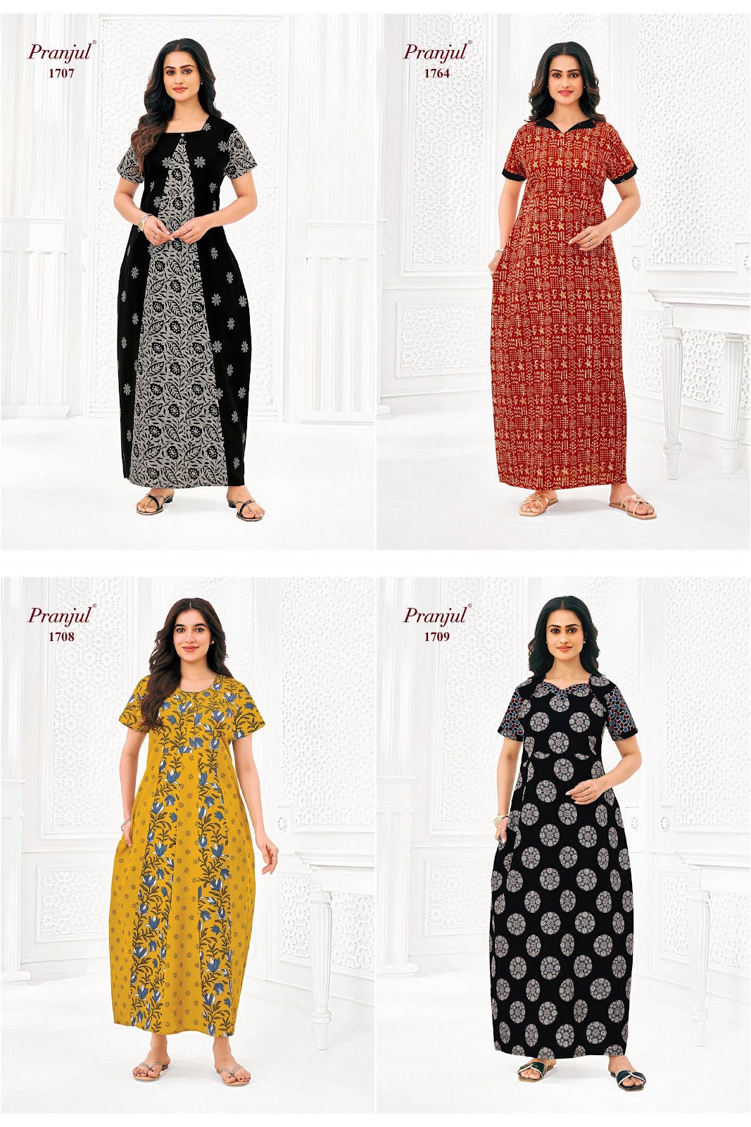 Pragati Vol 17 Pranjul Cotton Night Gowns Supplier