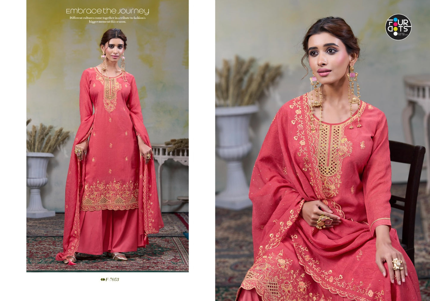 Pragya Four Dots Organza Pant Style Suits Manufacturer Ahmedabad