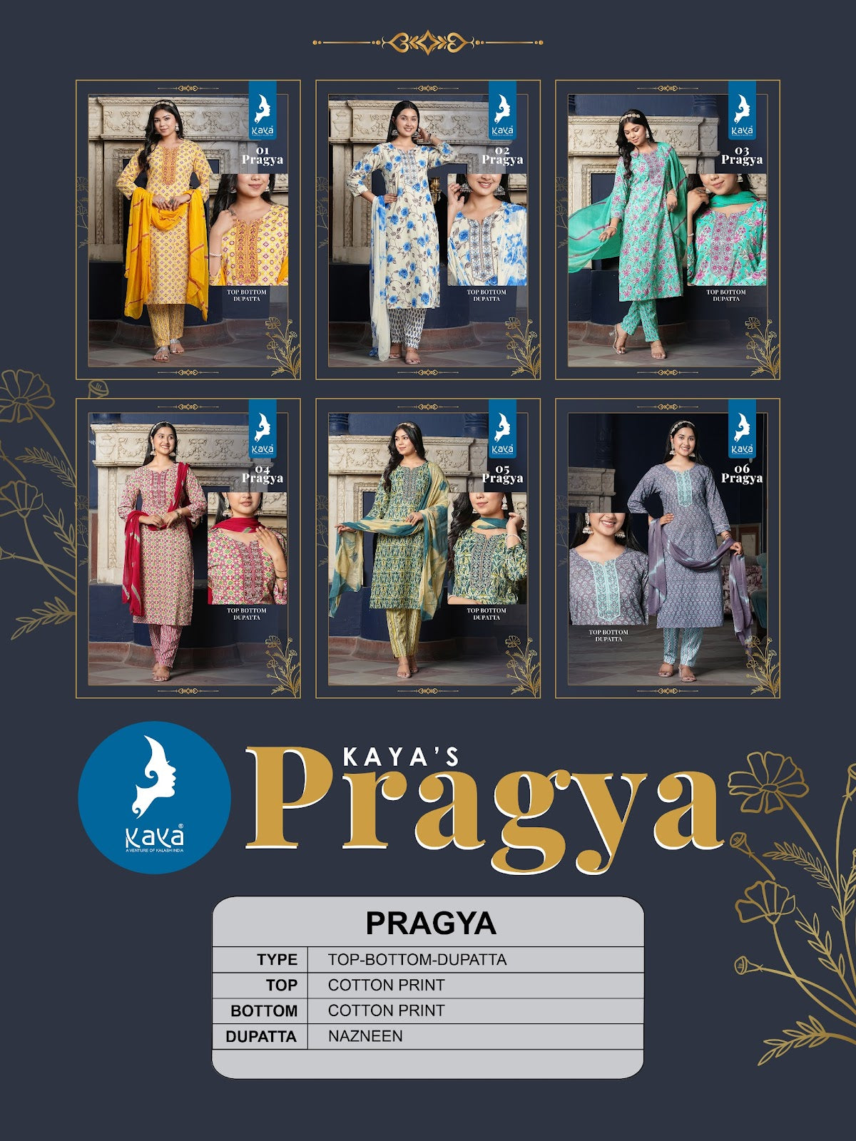 Pragya Kaya Cotton Readymade Pant Style Suits Wholesale