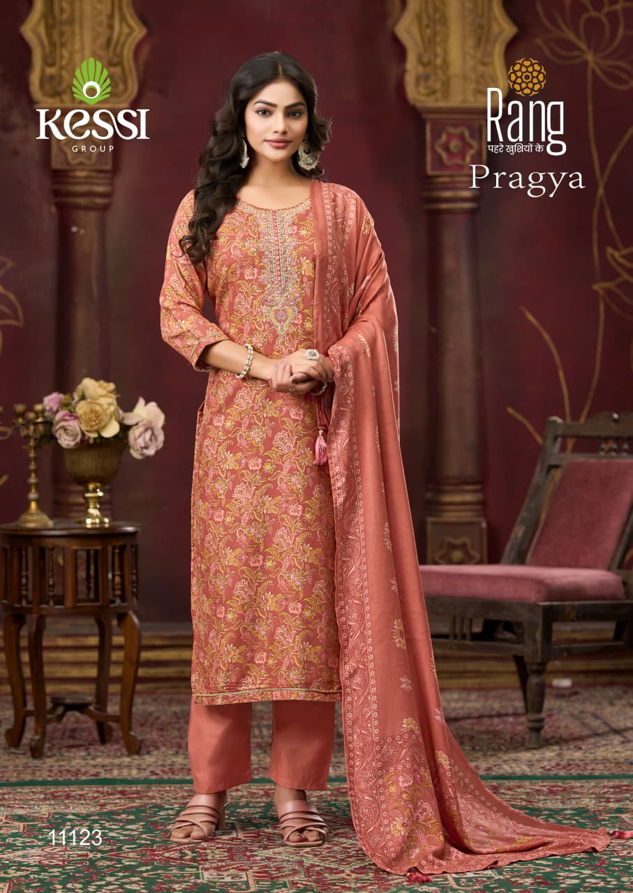 Pragya Kessi Rang Viscose Pashmina Suits Supplier Ahmedabad