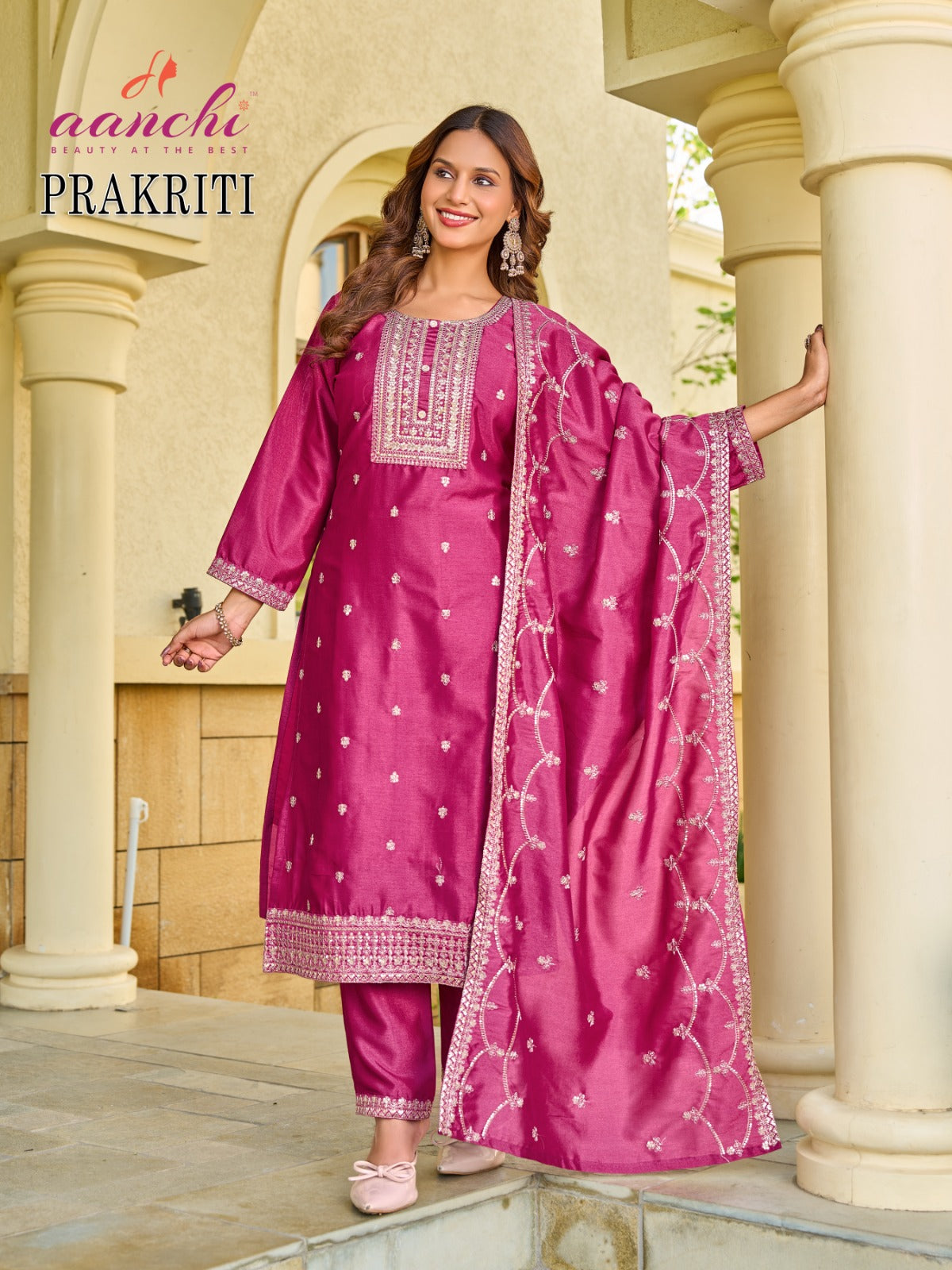 Prakriti Aanchi Vichitra Silk Readymade Pant Style Suits Manufacturer Gujarat