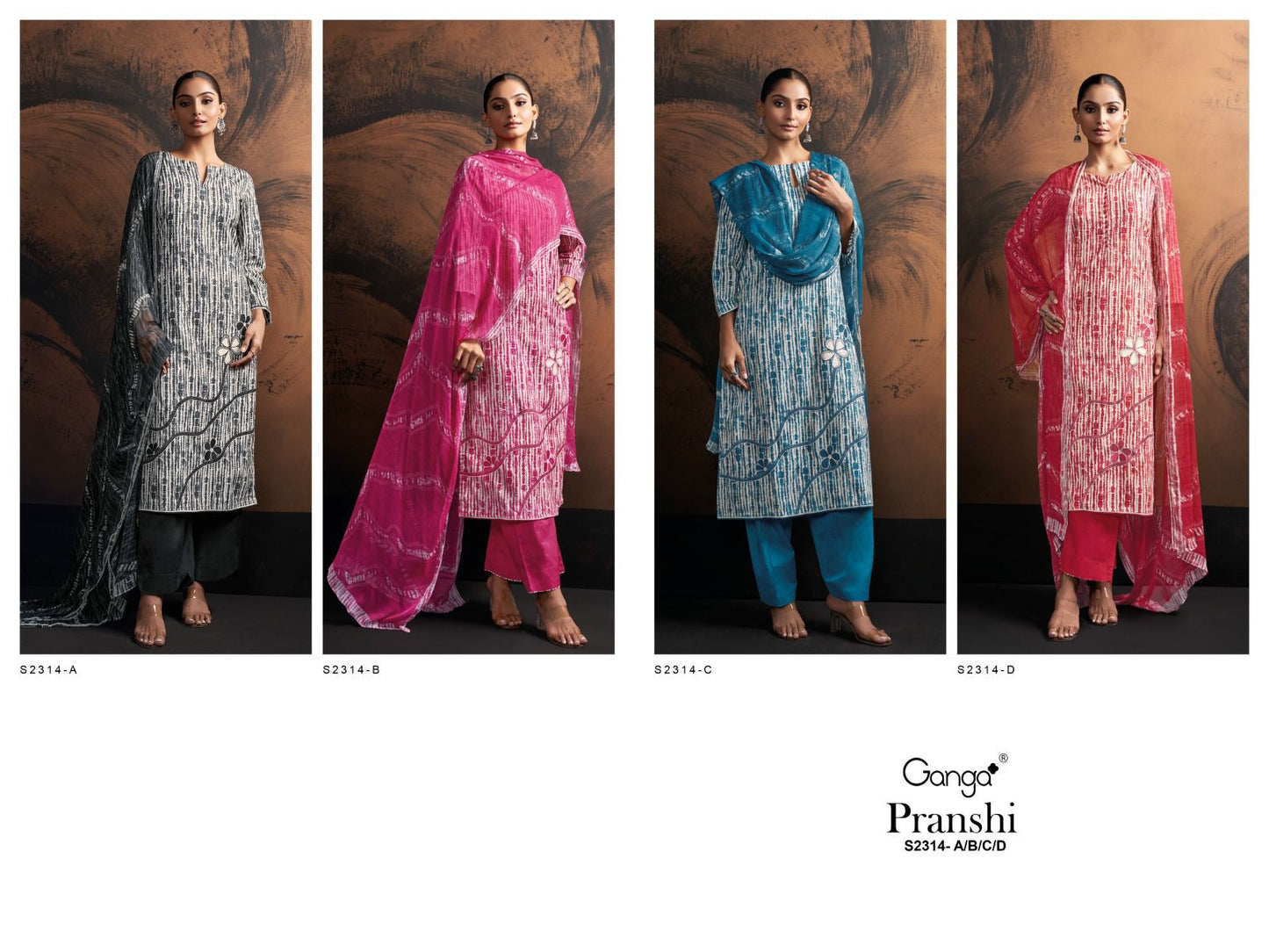 Pranshi-2314 Ganga Premium Cotton Plazzo Style Suits