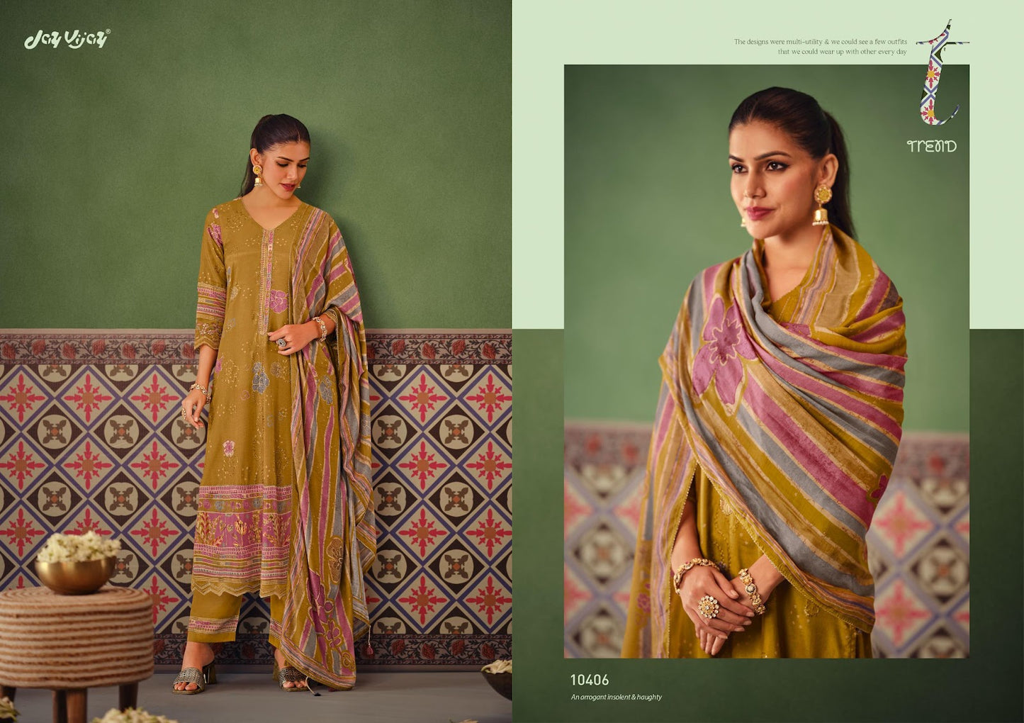 Pratha Jay Vijay Muslin Silk Pant Style Suits Wholesale Price