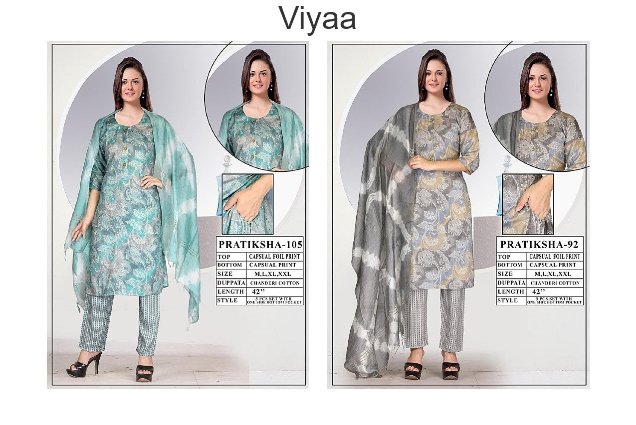 Pratiksha Viyaa Capsule Readymade Pant Style Suits Wholesaler