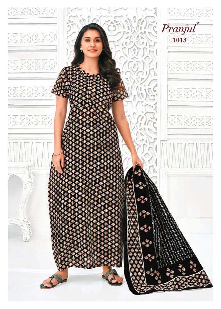 Pratishtha Vol 10 With Dupatta Pranjul Cotton Night Gowns Manufacturer Ahmedabad