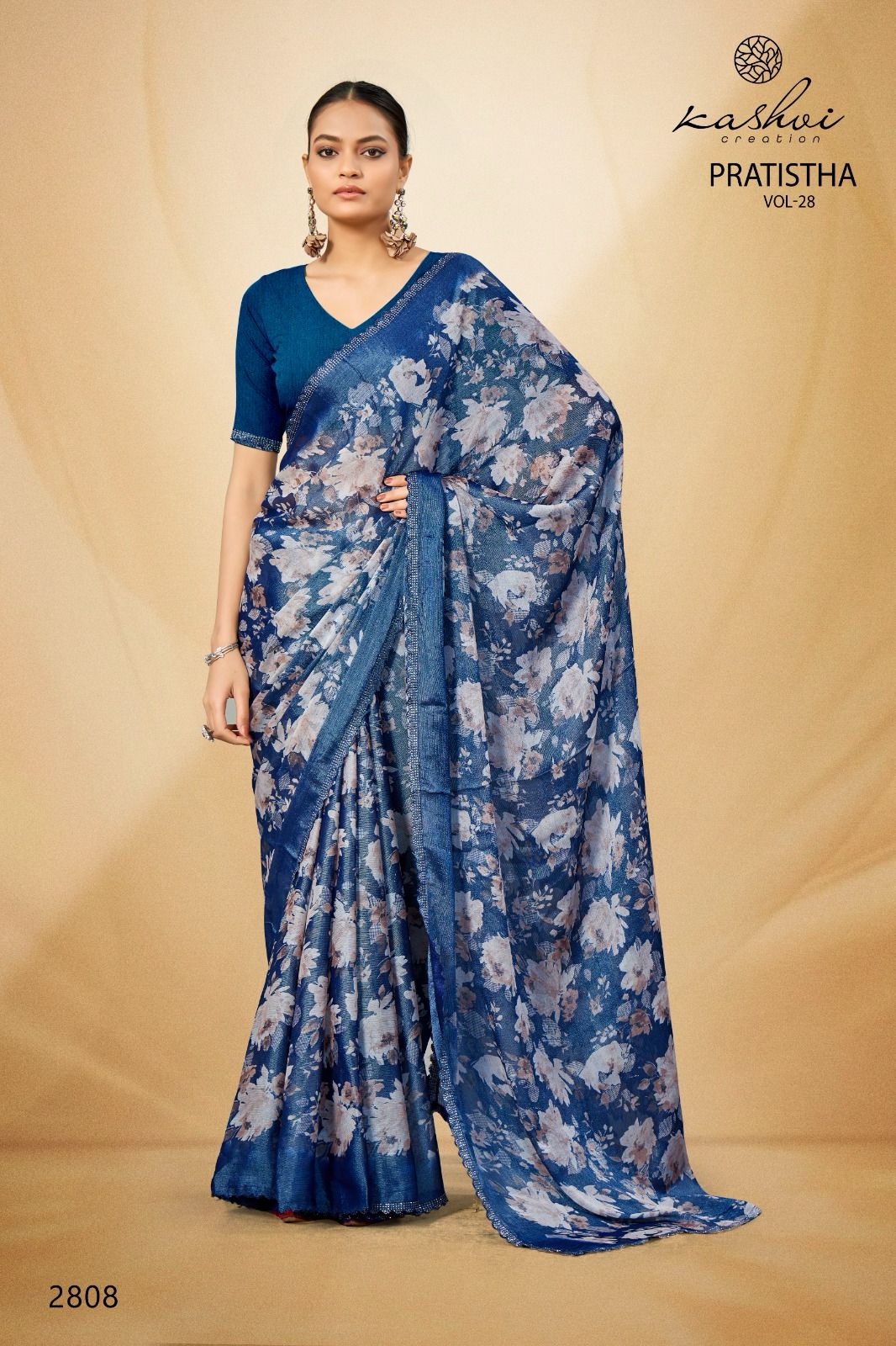 Pratistha Vol 28 Kashvi Creation Brasso Sarees Manufacturer India