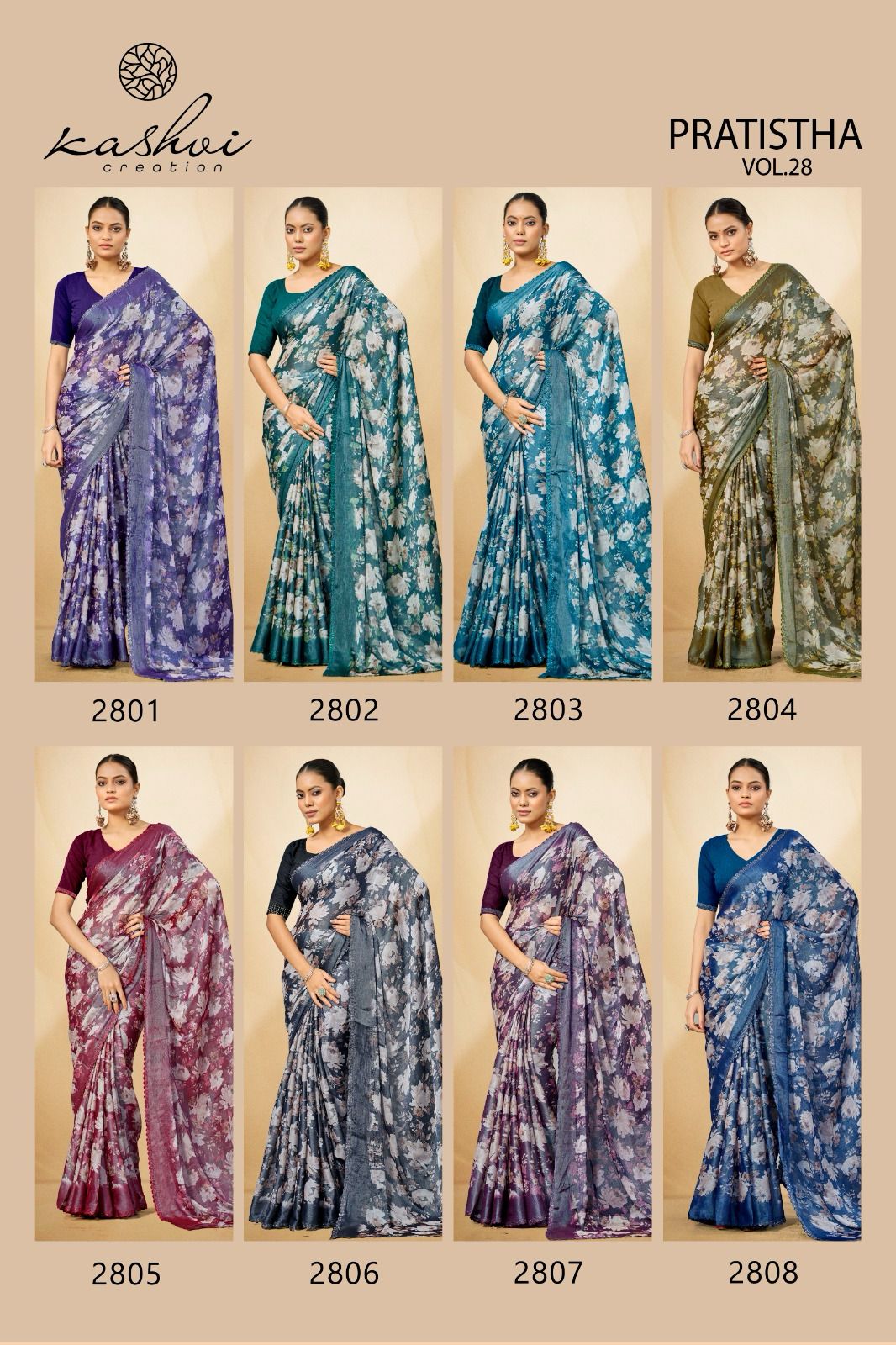Pratistha Vol 28 Kashvi Creation Brasso Sarees Manufacturer India