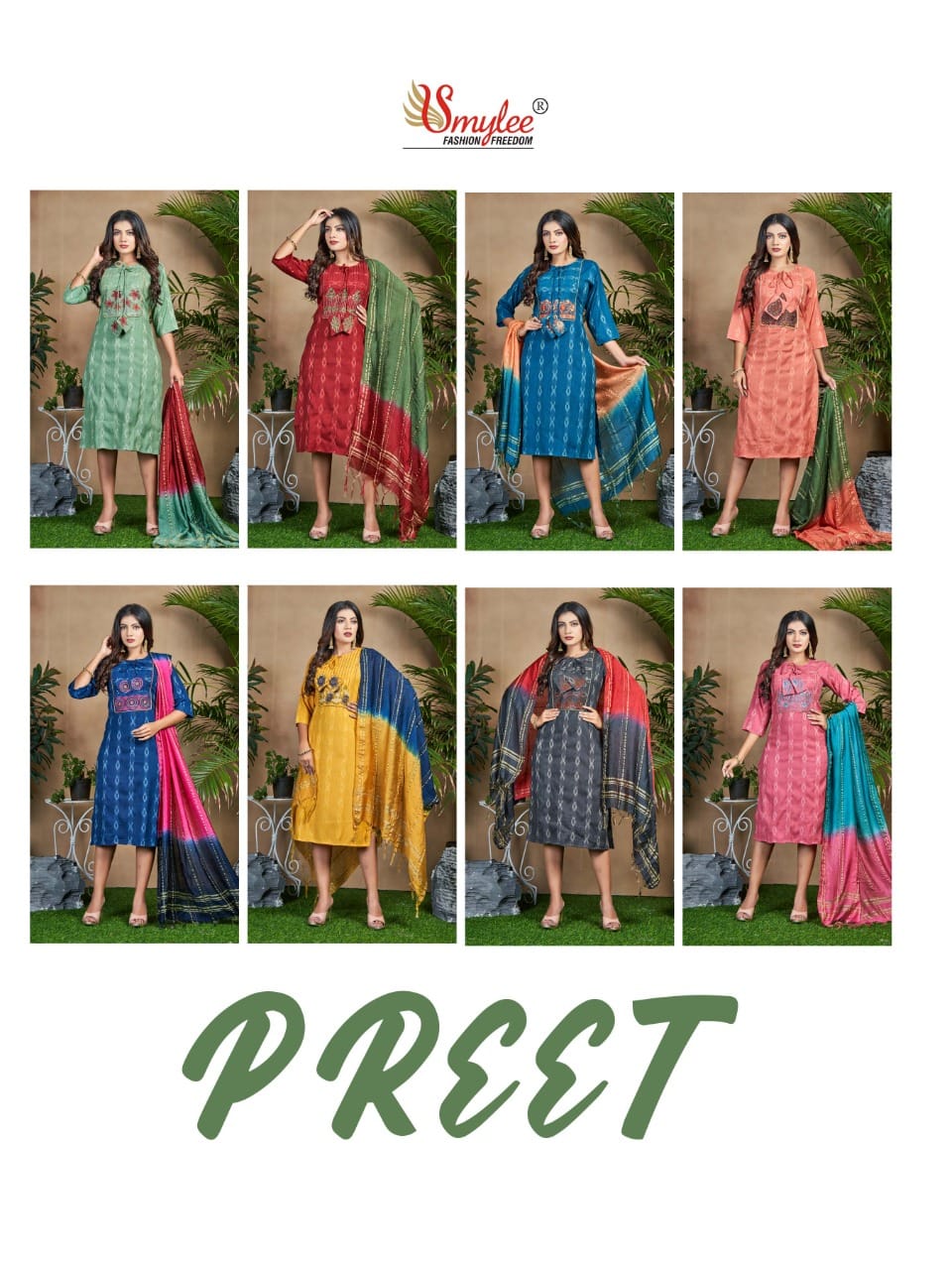 Preet Smylee Heavy Rayon Kurti Dupatta Set Manufacturer Gujarat