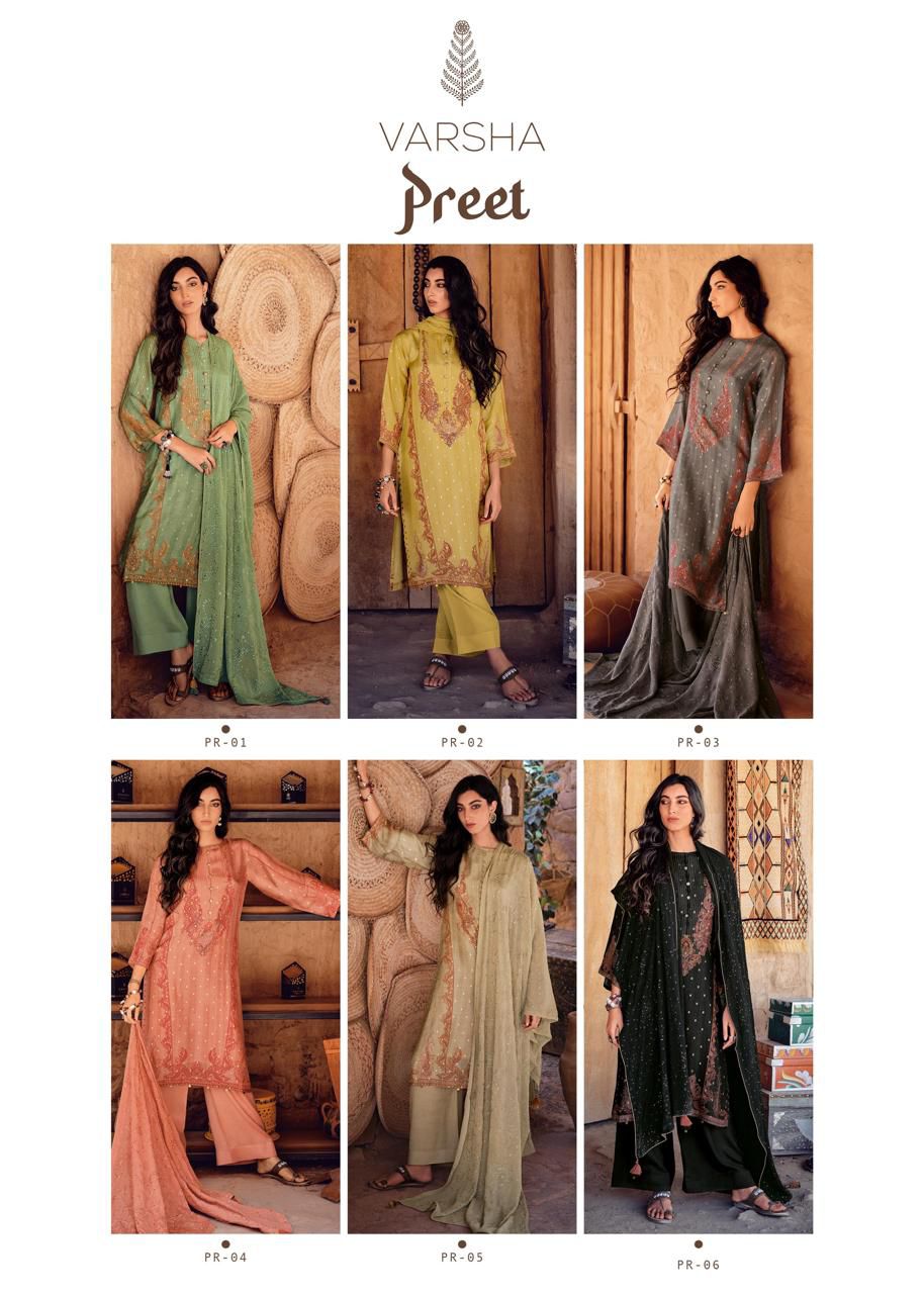 Preet Varsha Fashions Viscose Plazzo Style Suits