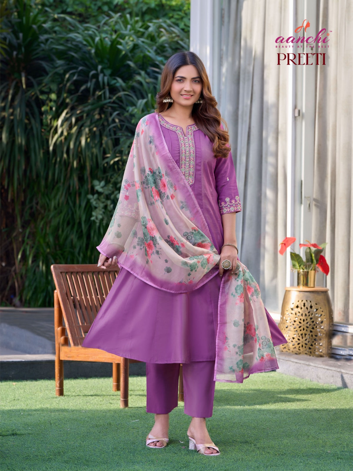 Preeti Aanchi Roman Readymade Pant Style Suits Supplier Ahmedabad