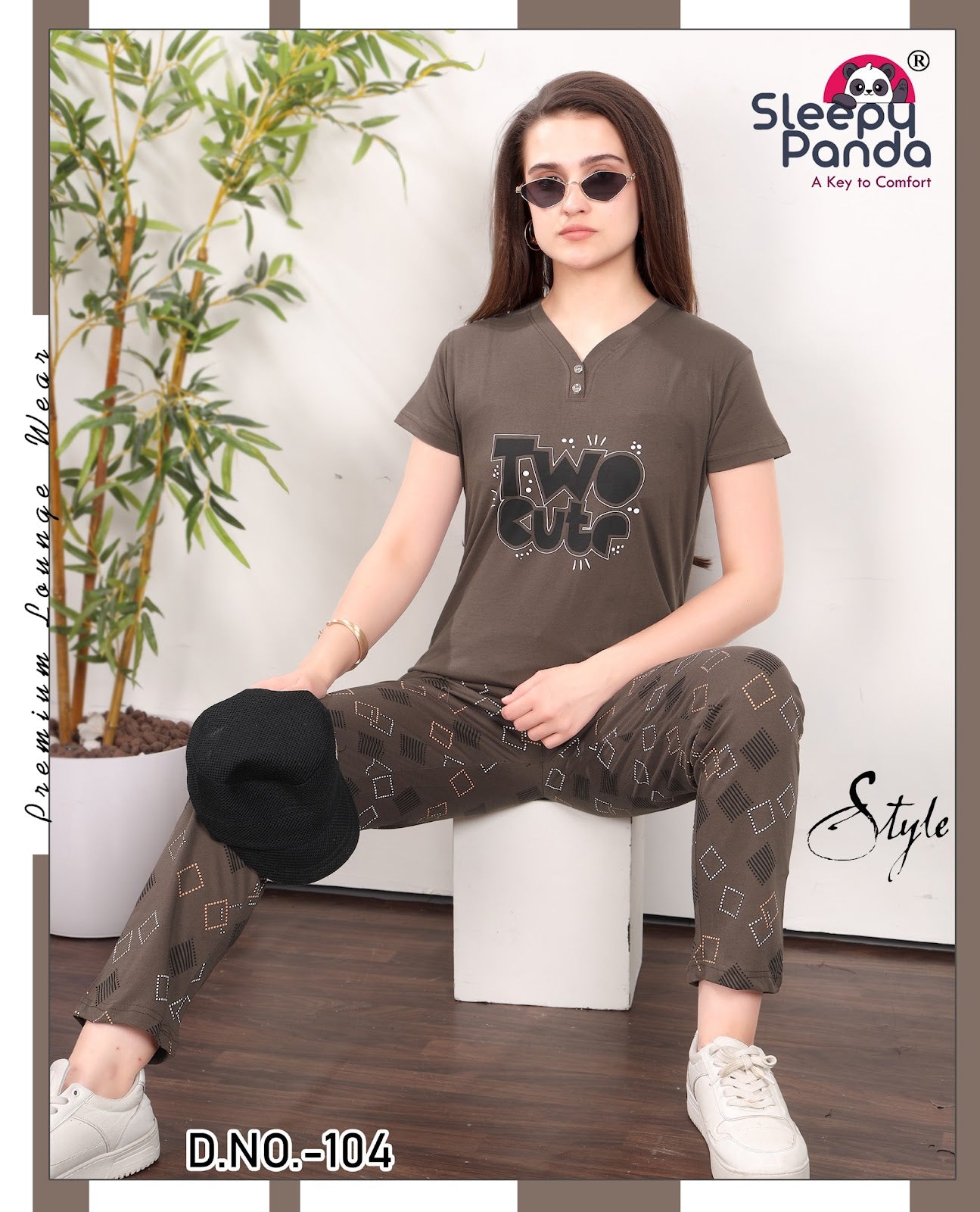 Preksha 104 Sleepy Panda Hosiery Cotton Pyjama Night Suits Wholesale Price