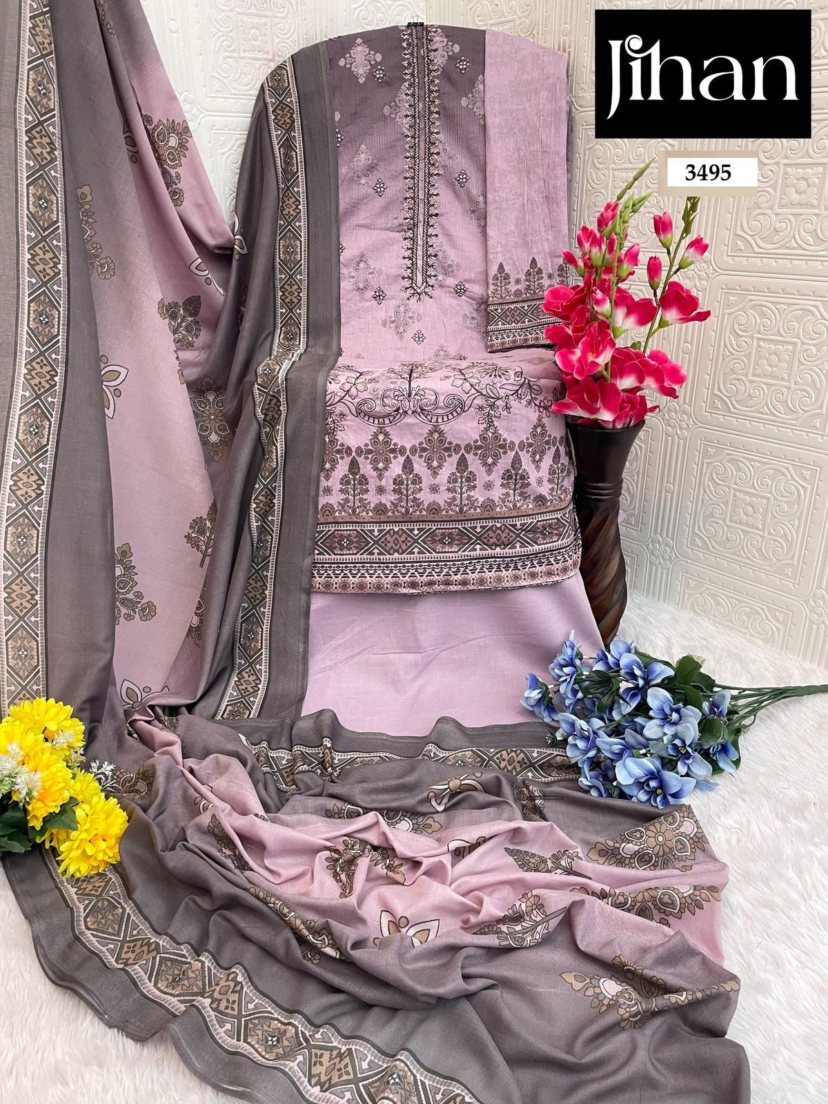 Prestige Lawn Collection Vol 2 3492-3495 Jihan Pure Lawn Pakistani Salwar Suits Wholesale Rate