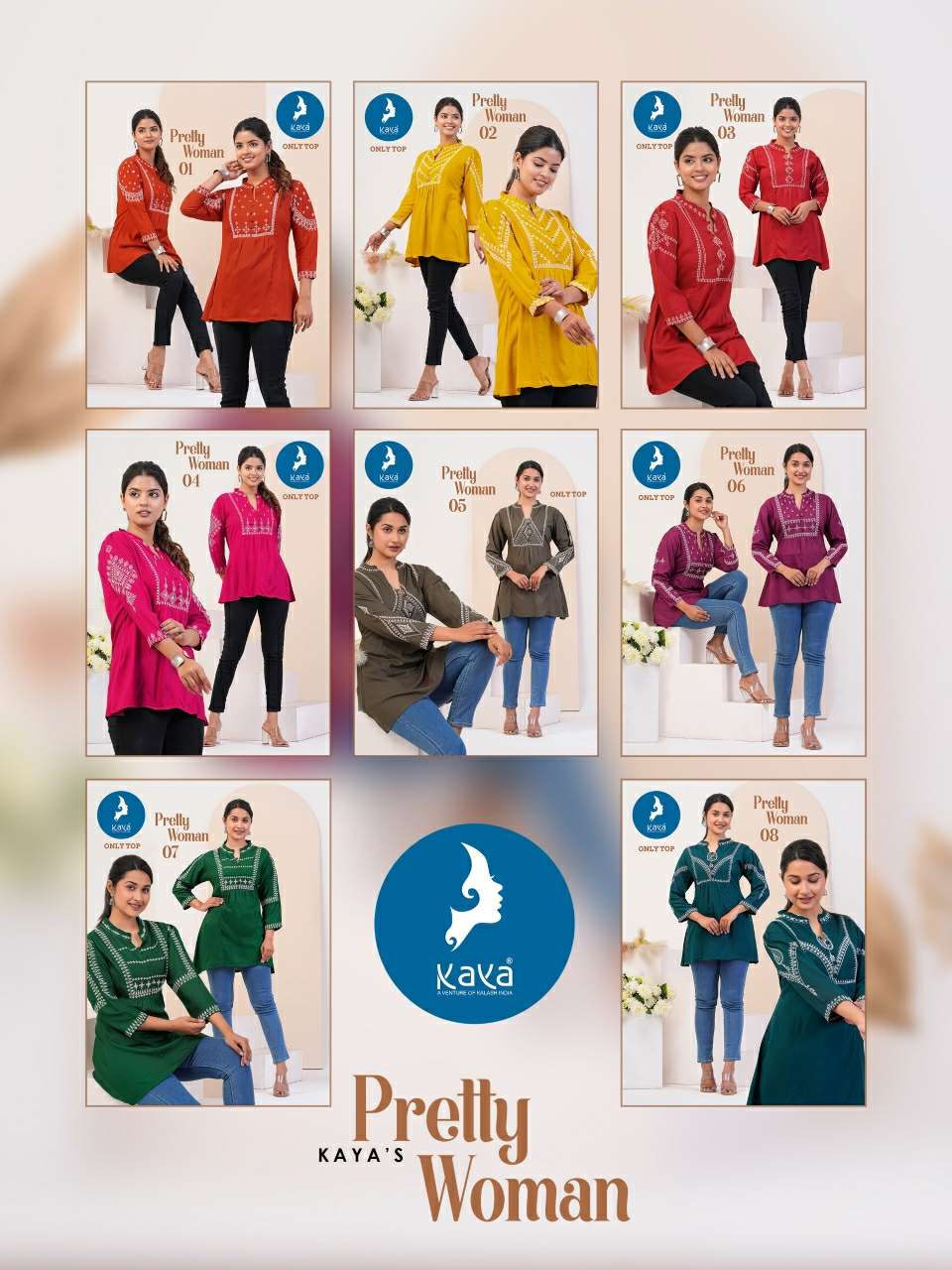 Pretty Woman Kaya Reyon Designer Long Top Exporter Gujarat
