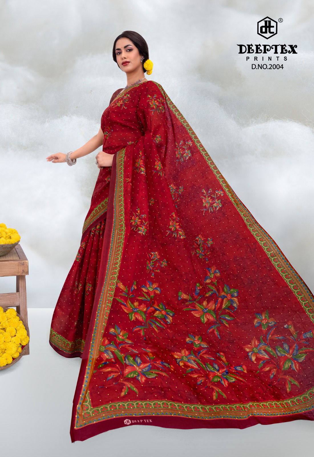 Prime Time Vol 20 Deeptex Prints Cotton Sarees Supplier Gujarat