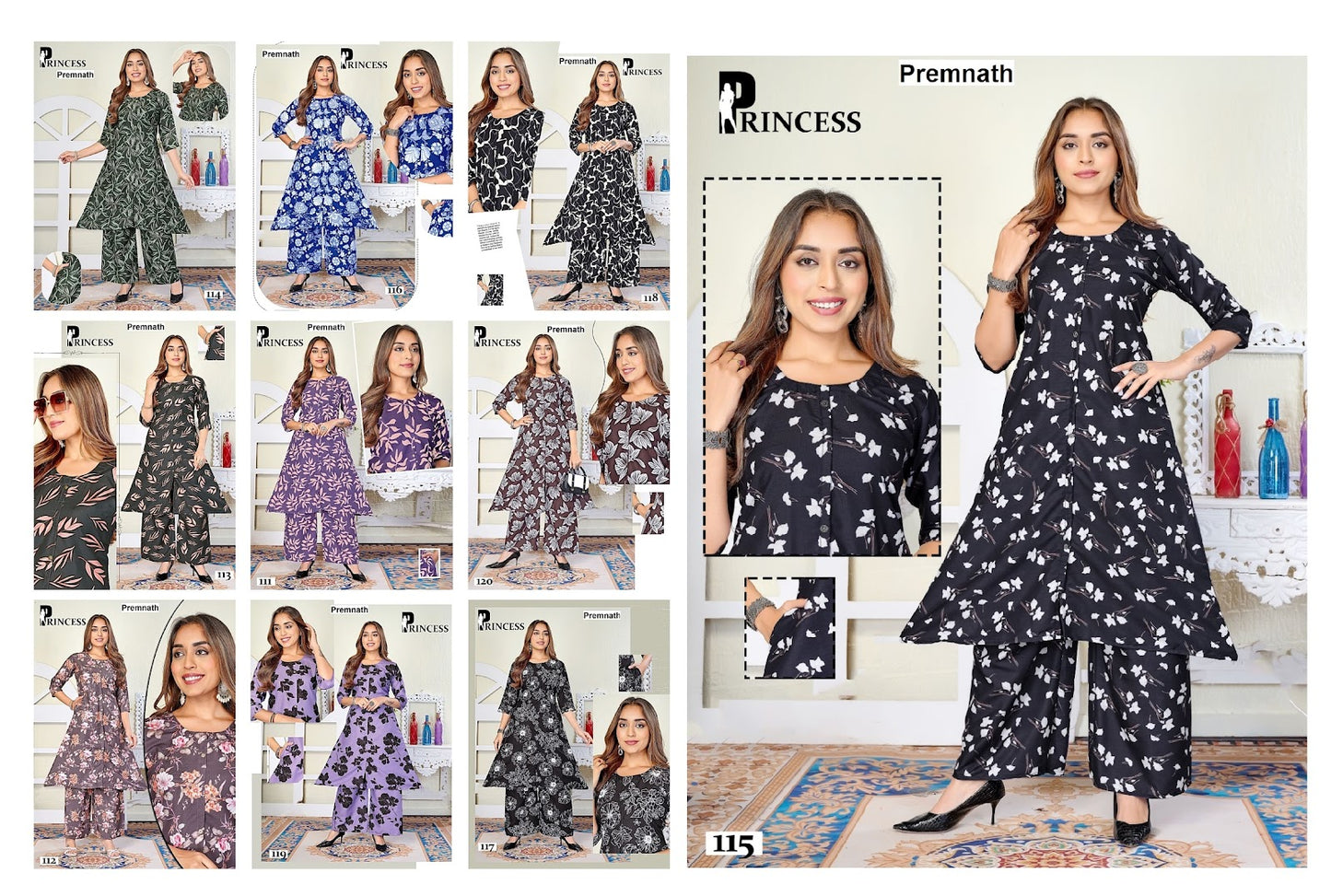 Princess 0807 Premnath Rayon Co Ord Set Manufacturer India