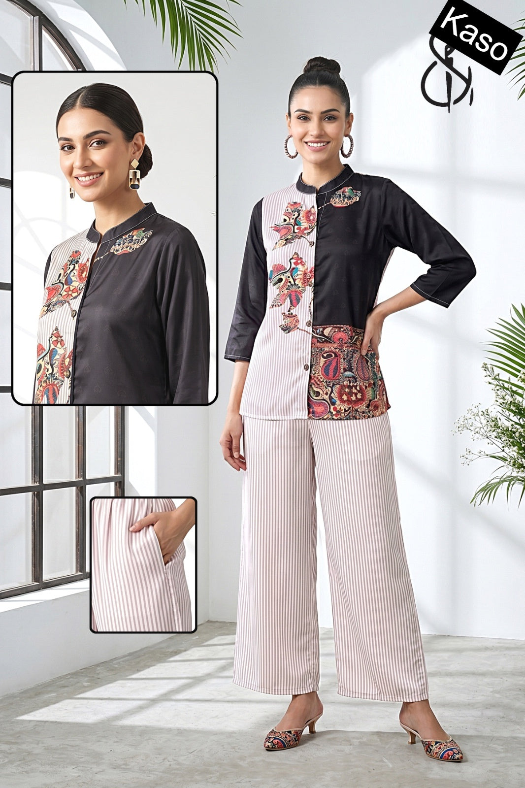 Print-Plain 250626 Kaso Muslin Co Ord Set Manufacturer