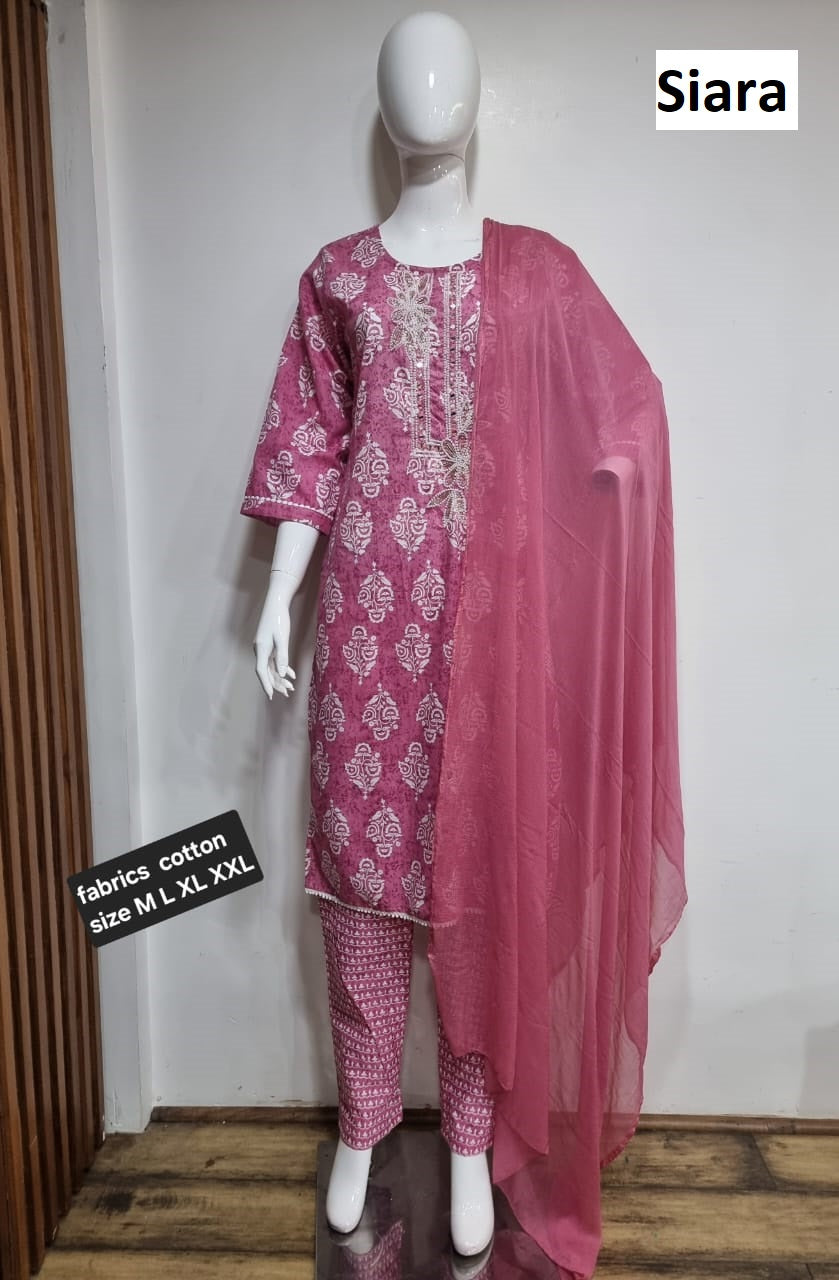 Print 1607 Siara Cotton Readymade Pant Style Suits Supplier India
