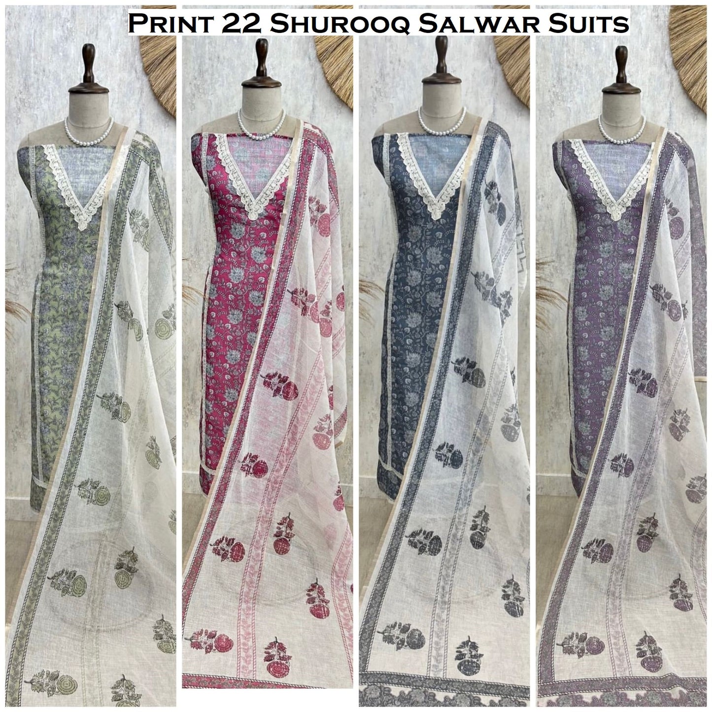 Print 22 Shurooq Salwar Suits Wholesaler Ahmedabad