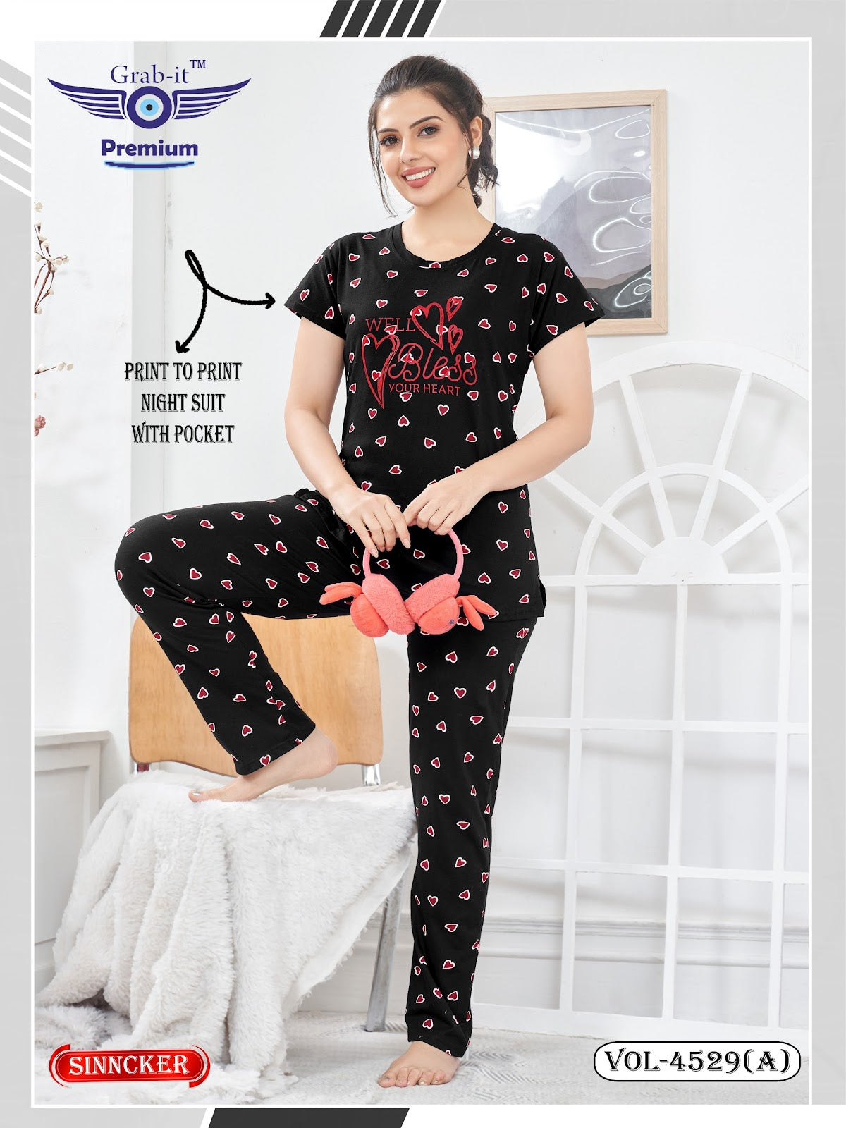Print 4529 A Grab It Pyjama Night Suits Supplier Gujarat