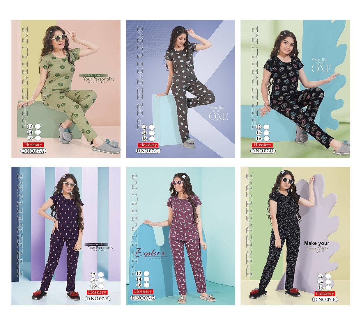 Print Design 07 Kavyansika Hosiery Girls Night Suits Wholesaler Ahmedabad
