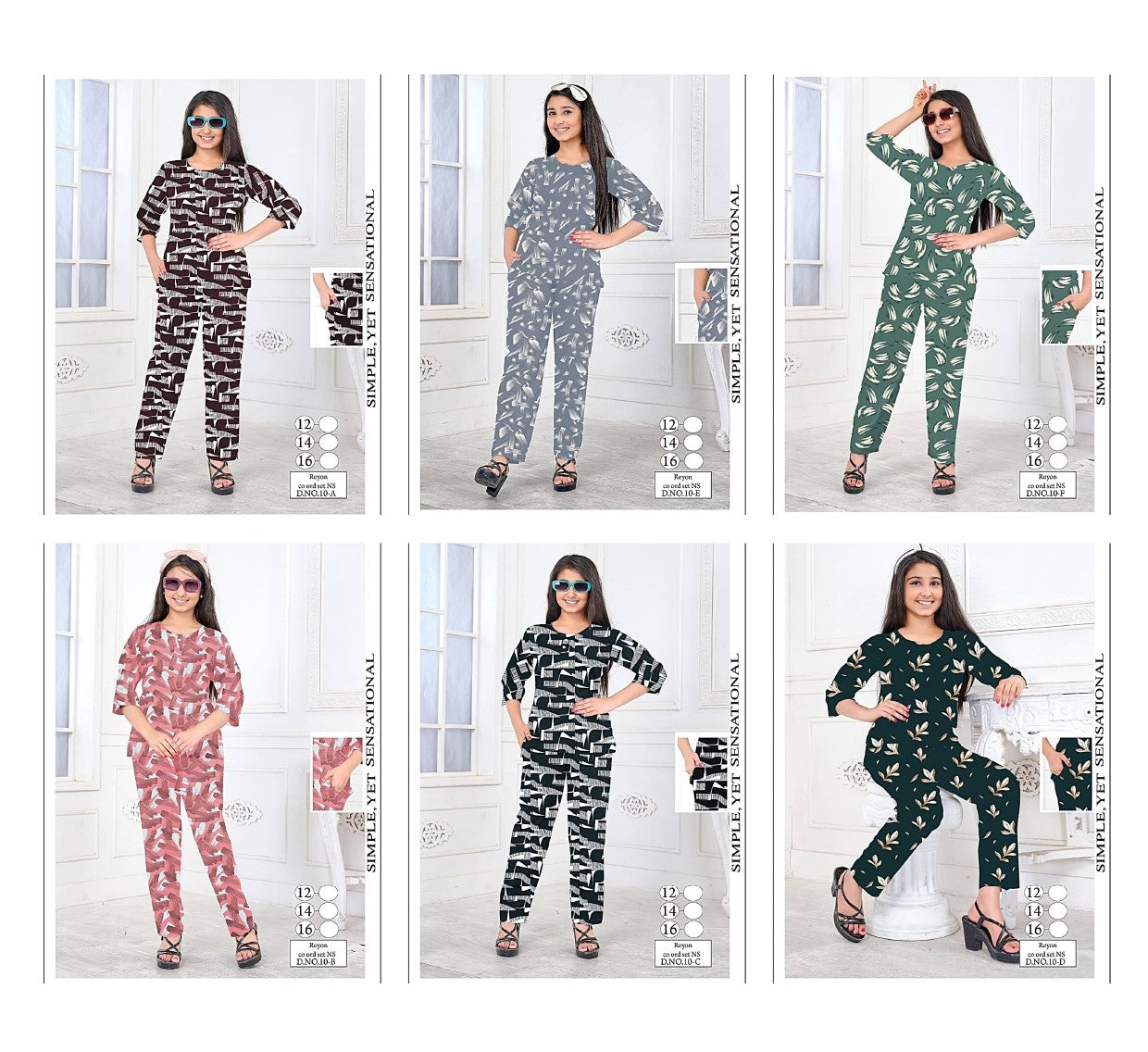 Print Design 10 Kavyansika Reyon Girls Co Ord Set Wholesale Price
