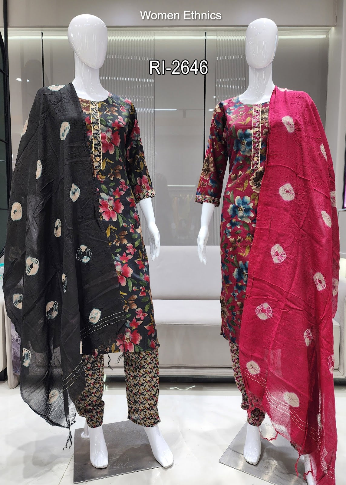 Print Design 270325 Women Ethnics Capsule Readymade Pant Style Suits Supplier Gujarat