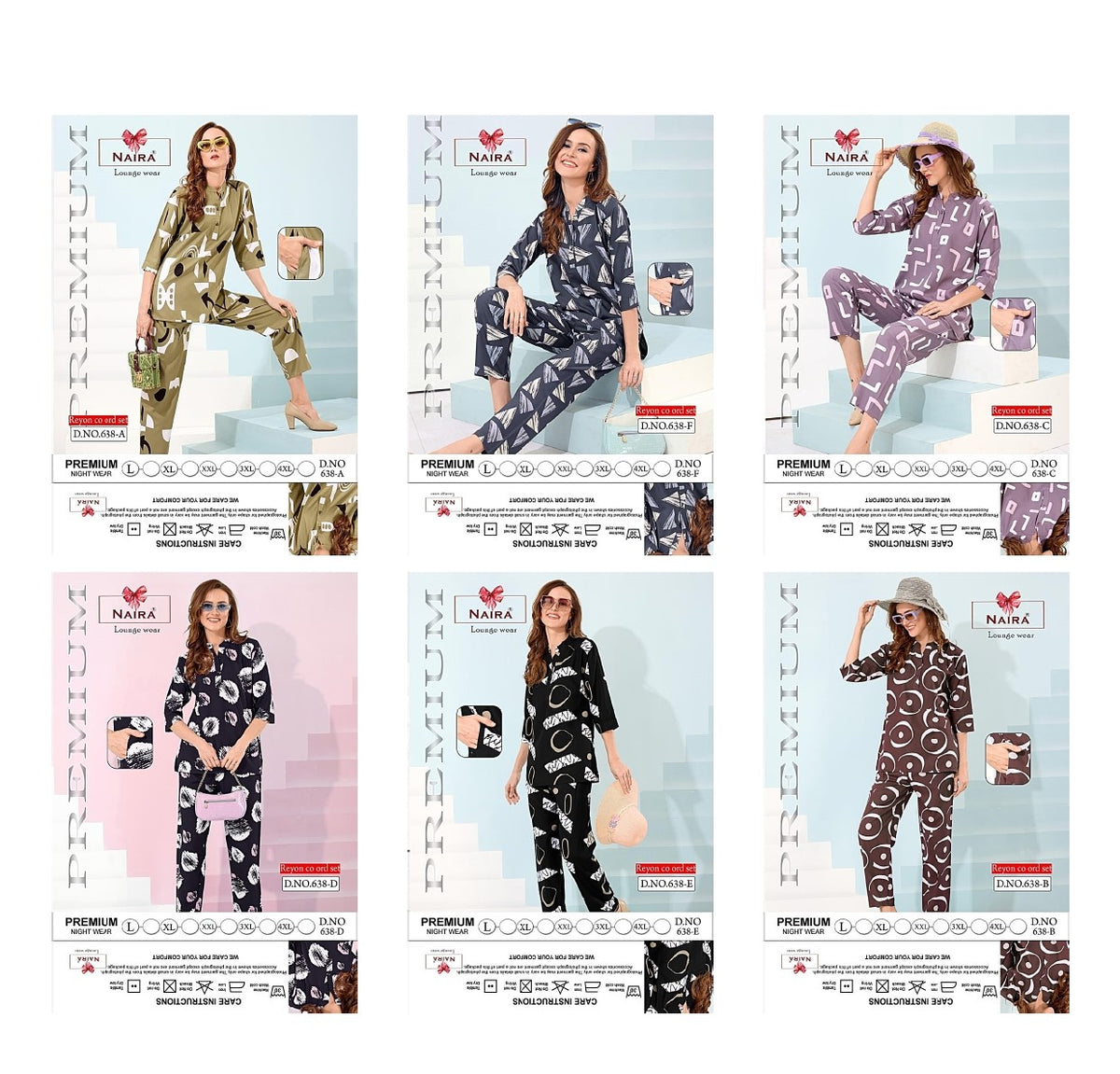 Print Design 638 Naira Kavyansika Reyon Co Ord Set Exporter