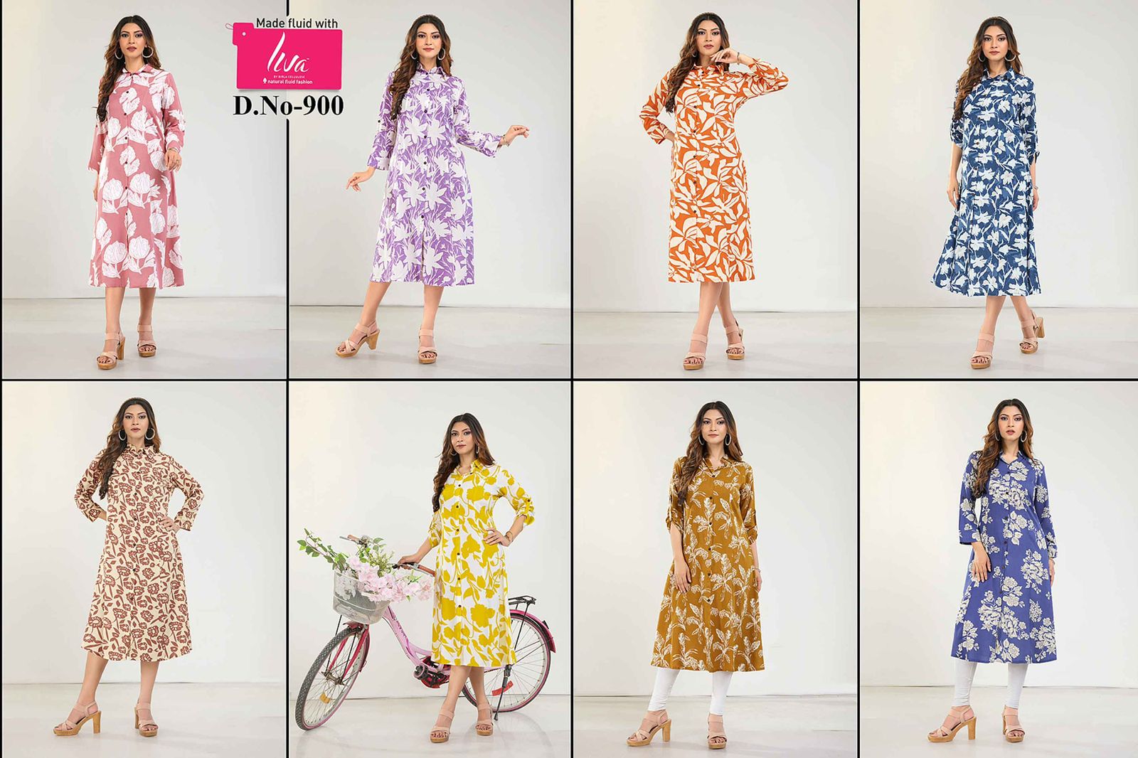 Print Design 900 Gaabaa Heavy Reyon A-Line Kurti Supplier Gujarat