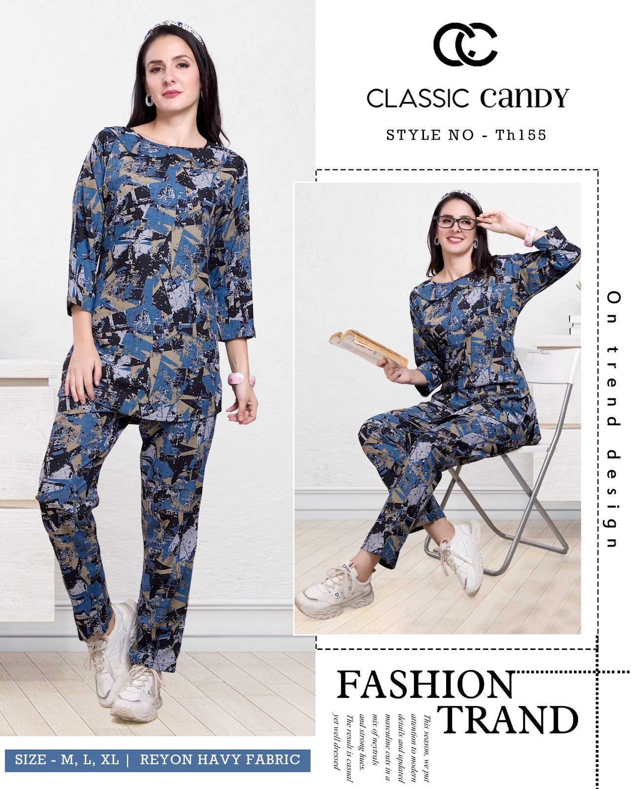 Print Th 155 Classic Candy Rayon Co Ord Set Wholesaler India