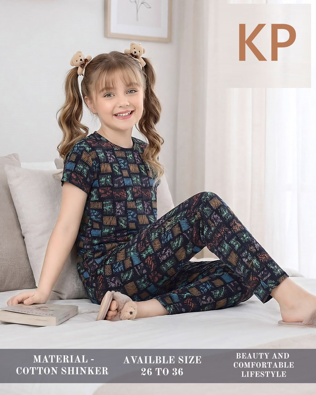 Print To Print 0707 Kp Cotton Girls Night Suits Wholesaler India