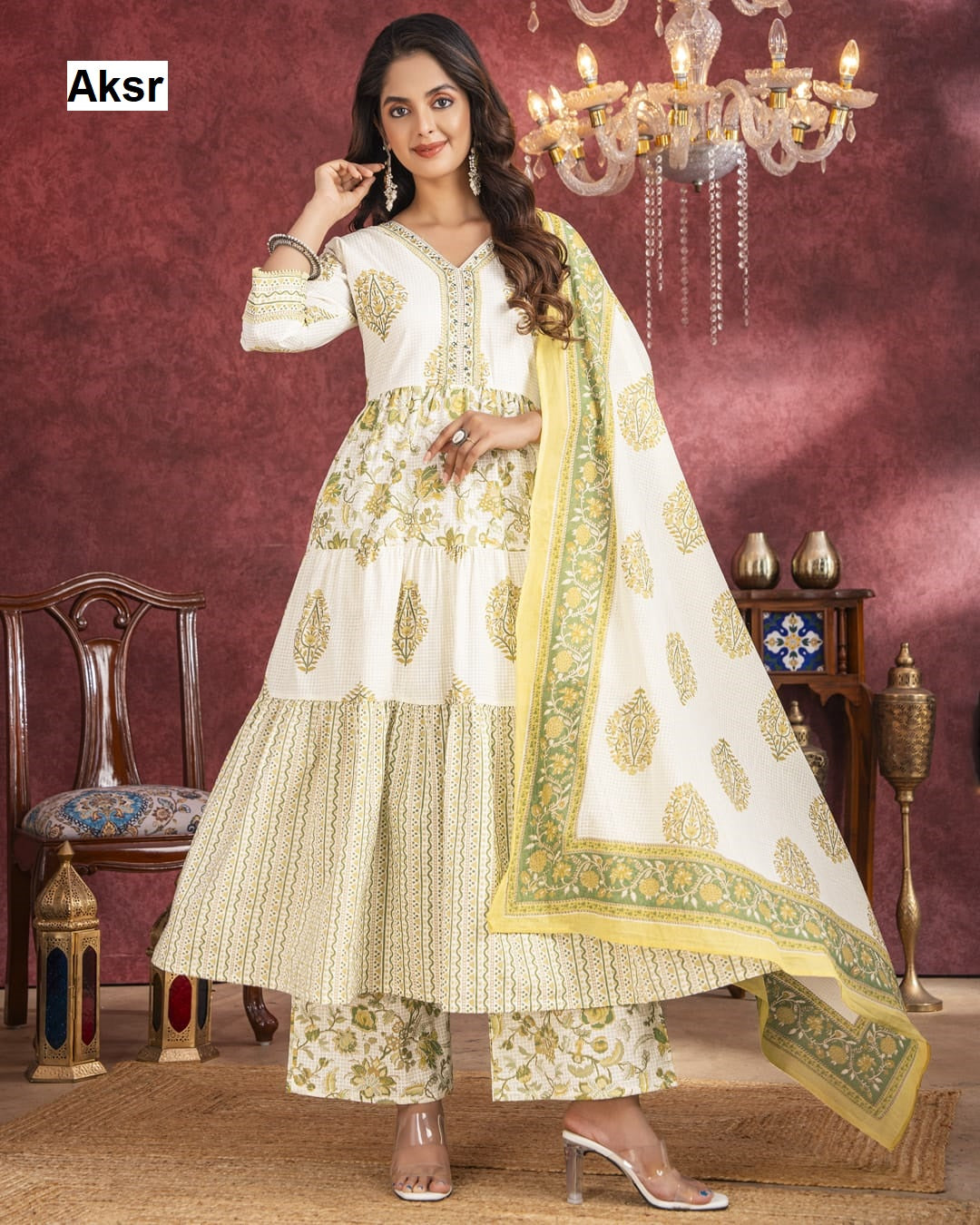 Print To Print Aksr Cambric Cotton Readymade Anarkali Suits Wholesale Price