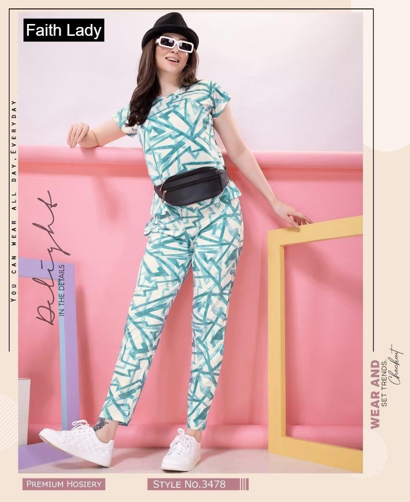 Print To Print Faith Lady Hosiery Cotton Pyjama Night Suits Manufacturer India